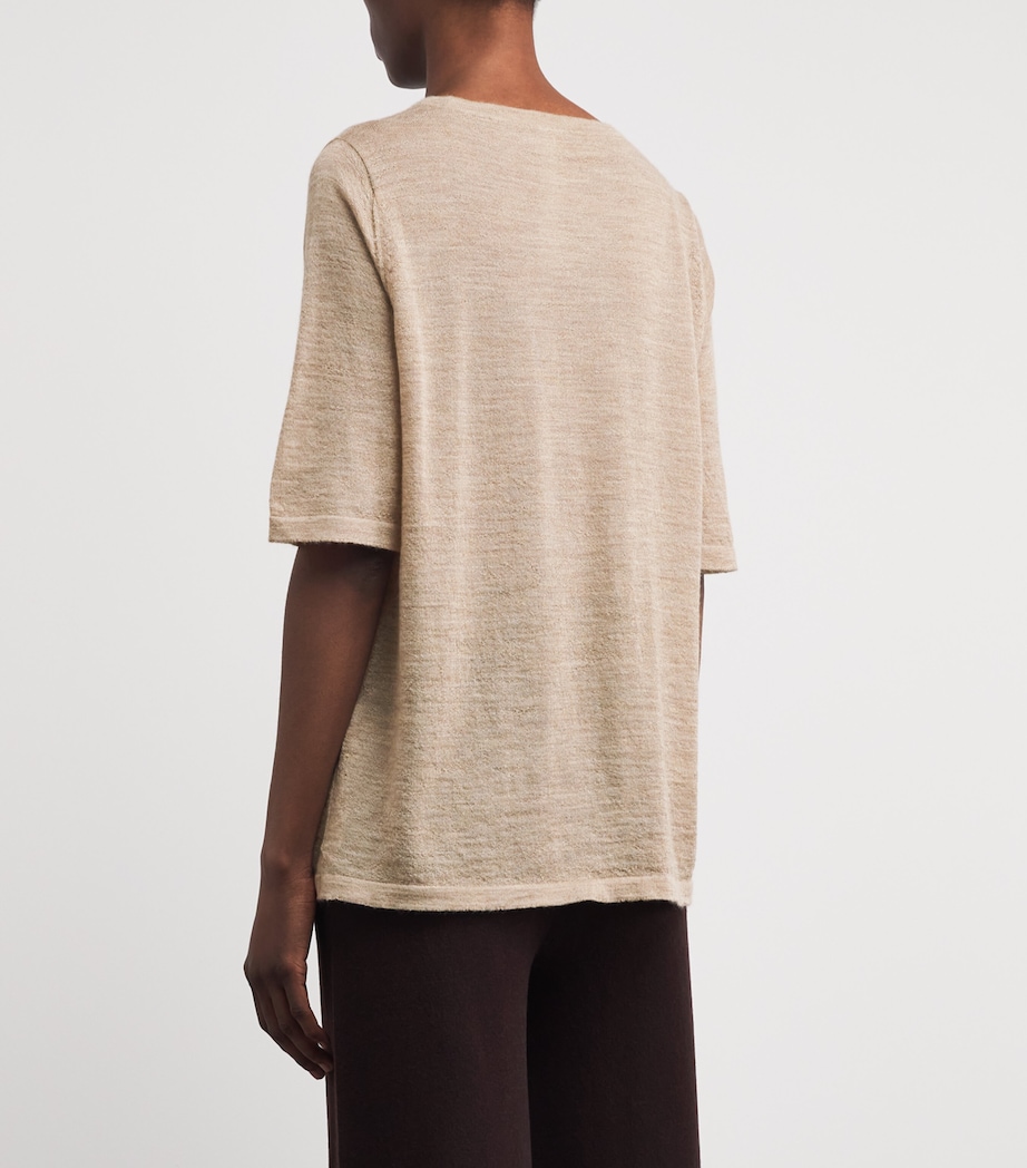 Lauren Manoogian Womens Baby Alpaca-Mulberry Silk T-Shirt Oak Image 5