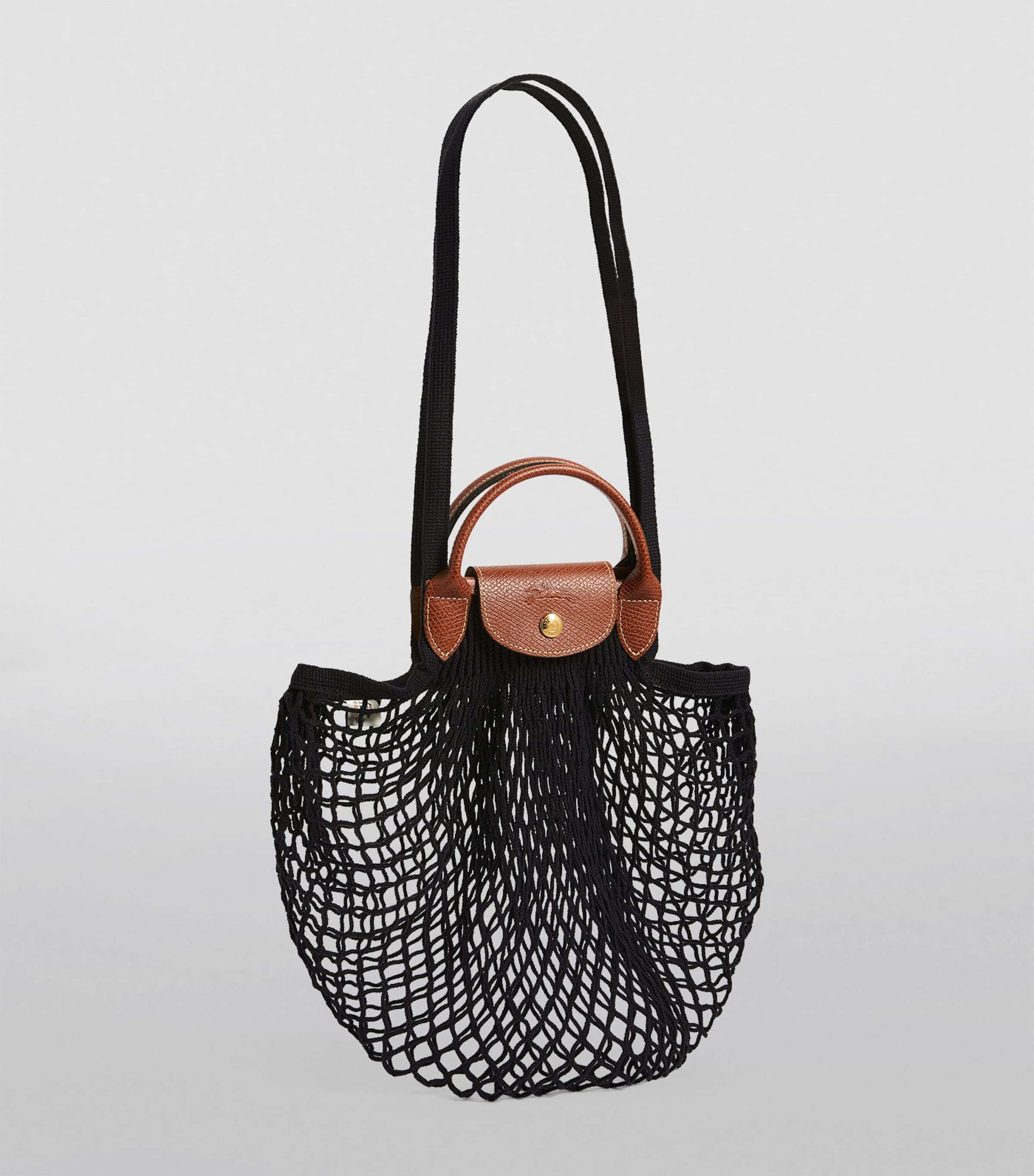 Large Le Pliage Filet Mesh Bag 001 BLACK Image 3