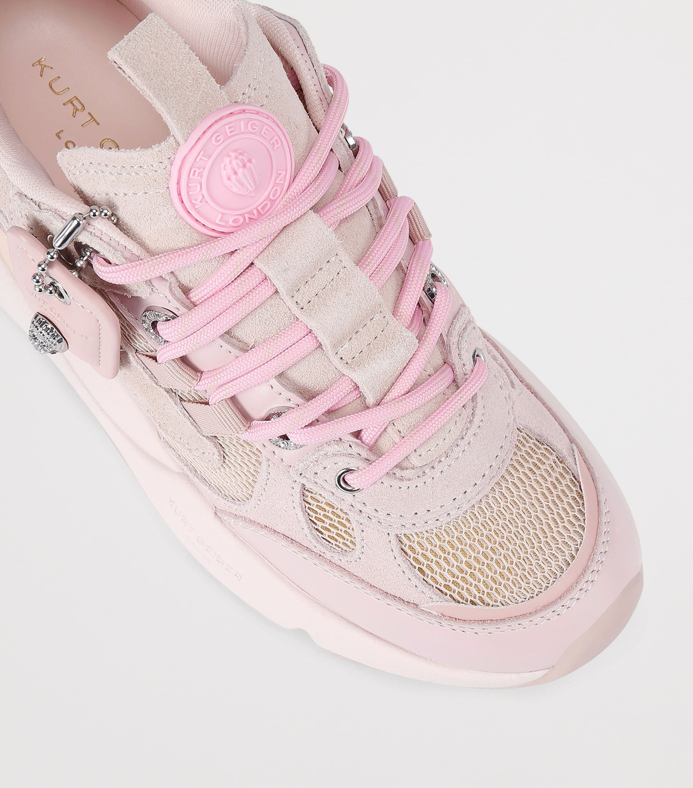 Kurt Geiger London Suede Kurt Runner Sneakers Pale Pink Image 2