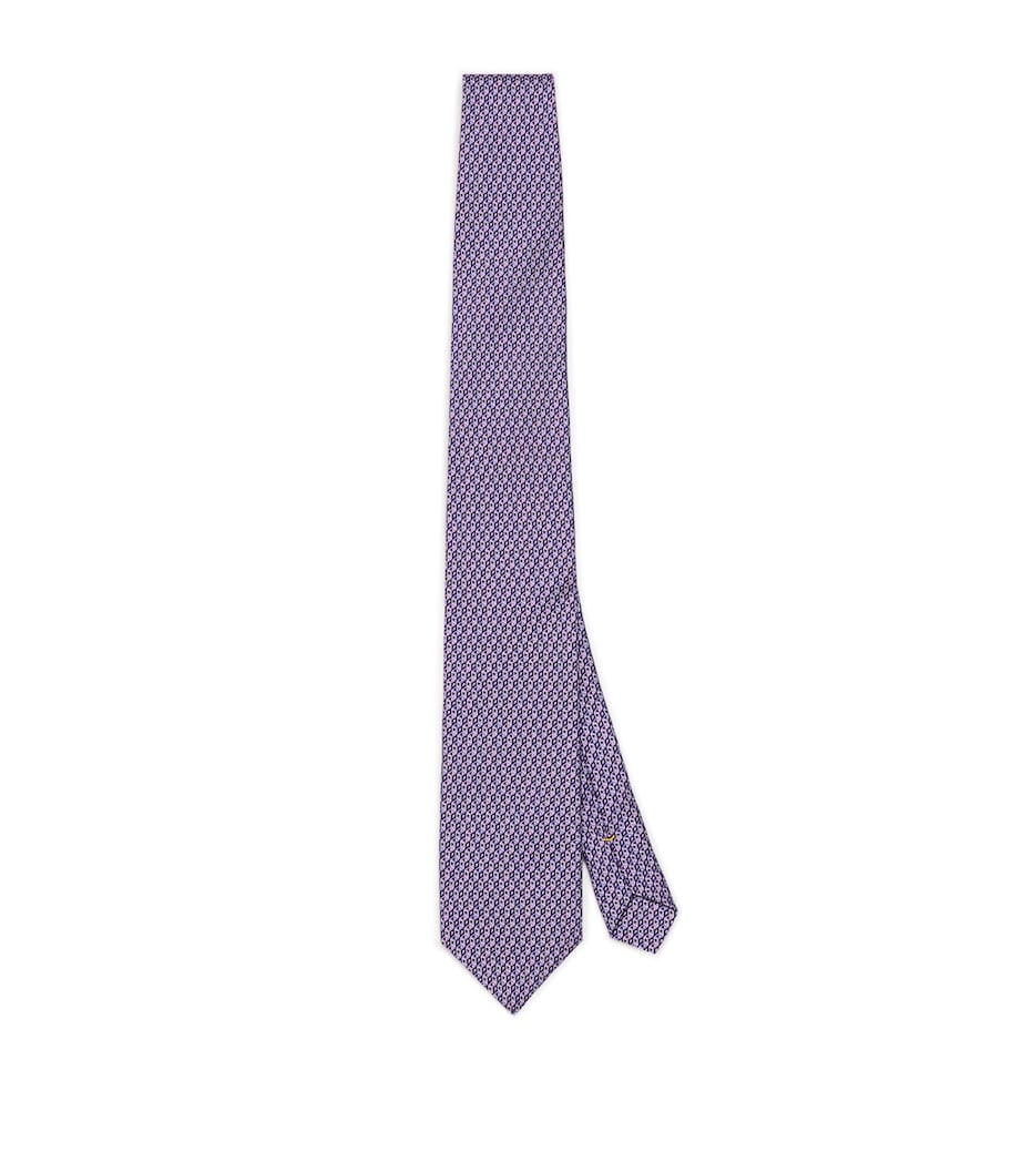 Silk Geometric Tie MID PURPLE Image 1