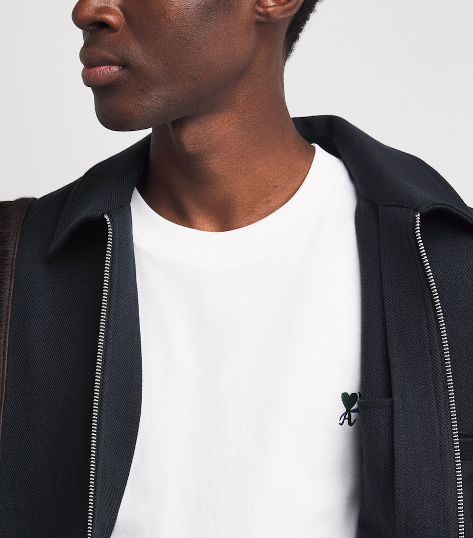 AMI Paris Mens Ami de Coeur Tulip T-Shirt Blanc Image 3