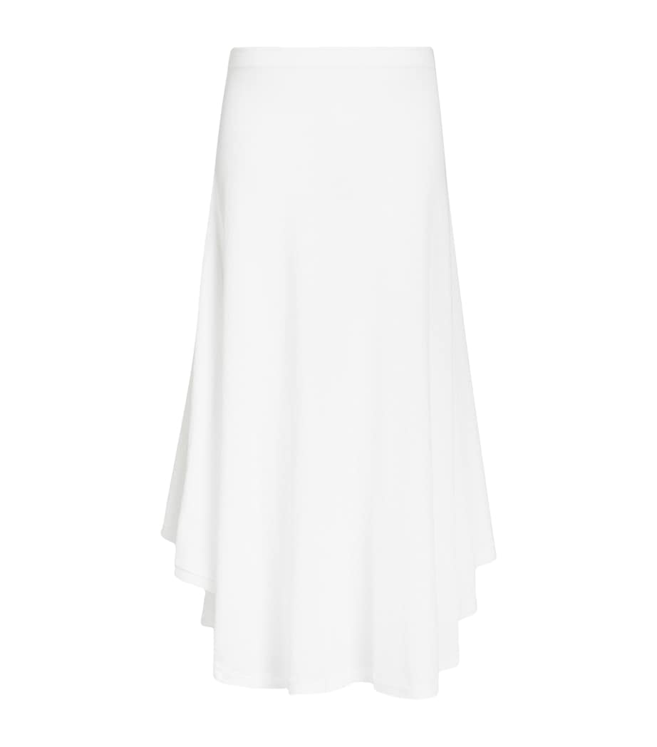 Alaïa Womens Crepe Asymmetric Maxi Skirt Natural White Image 1