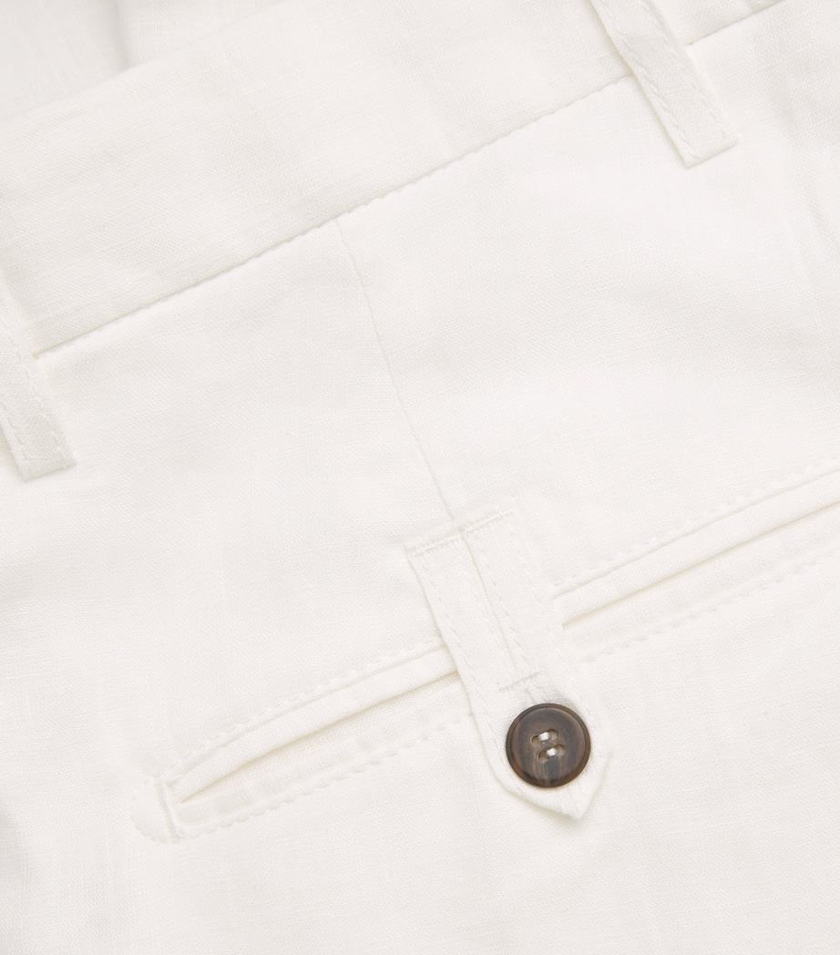 x Harrods Linen Tailored Trousers BIANCO Image 5