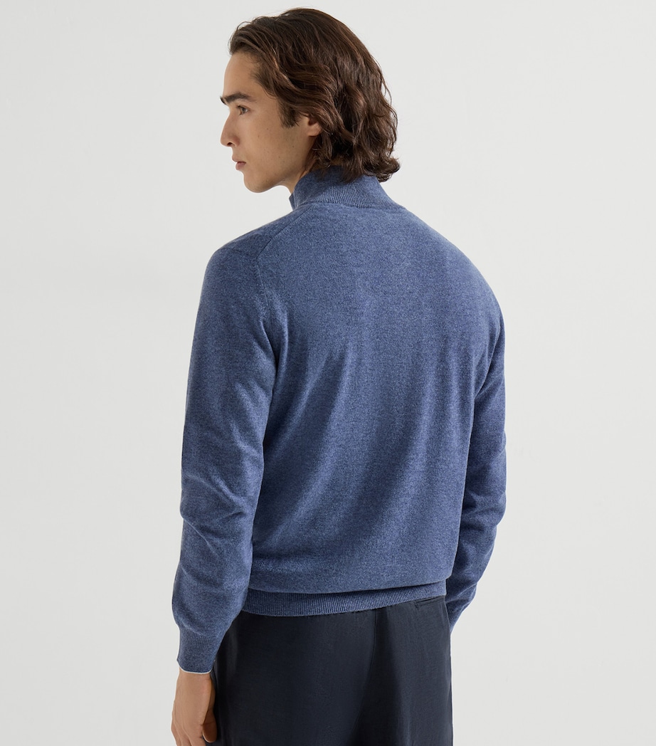 Brunello Cucinelli Mens Cashmere Half-Zip Sweater Image 5