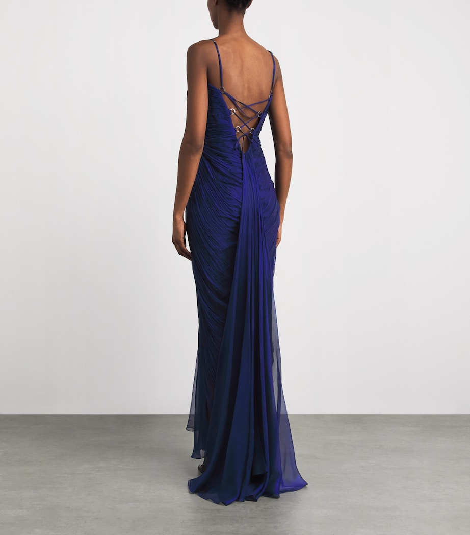 Maria Lucia Hohan Womens Silk Victoria Maxi Dress Navy Image 4