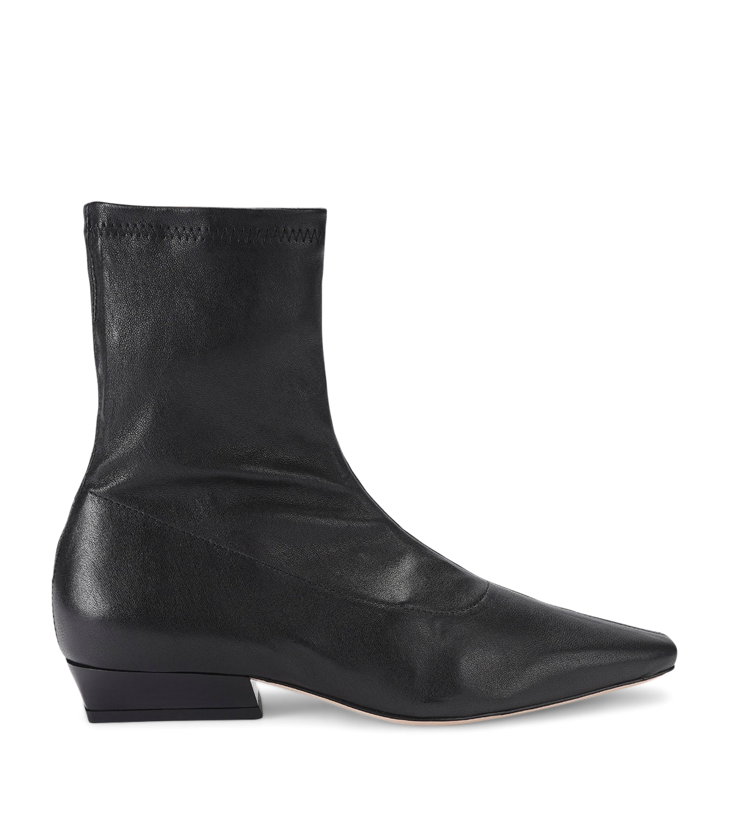 STAUD Leather Wally Sock Ankle Boots Black Image 1