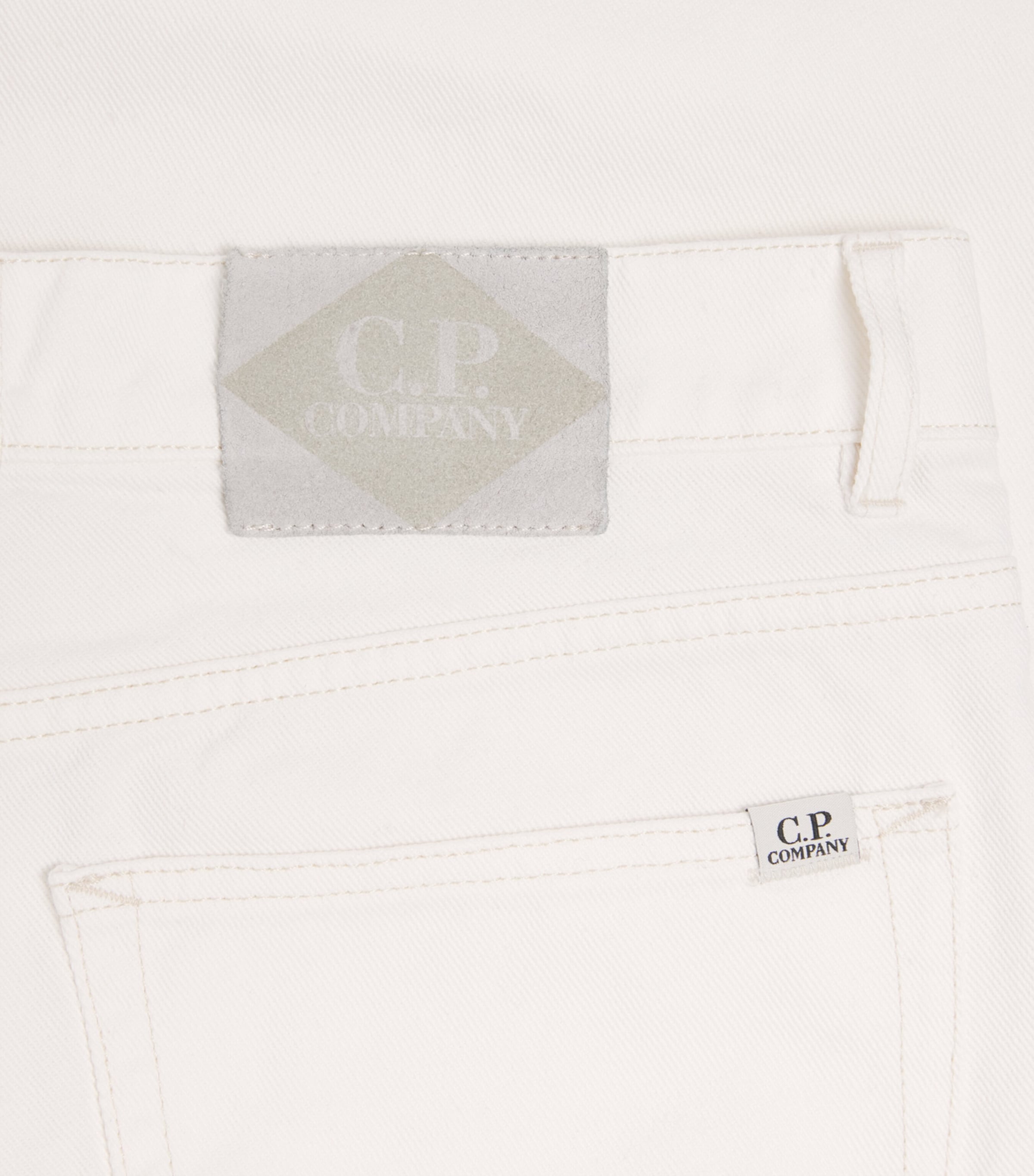 C.P. Company Mens Mid-Rise Straight Jeans Gauze White Image 6