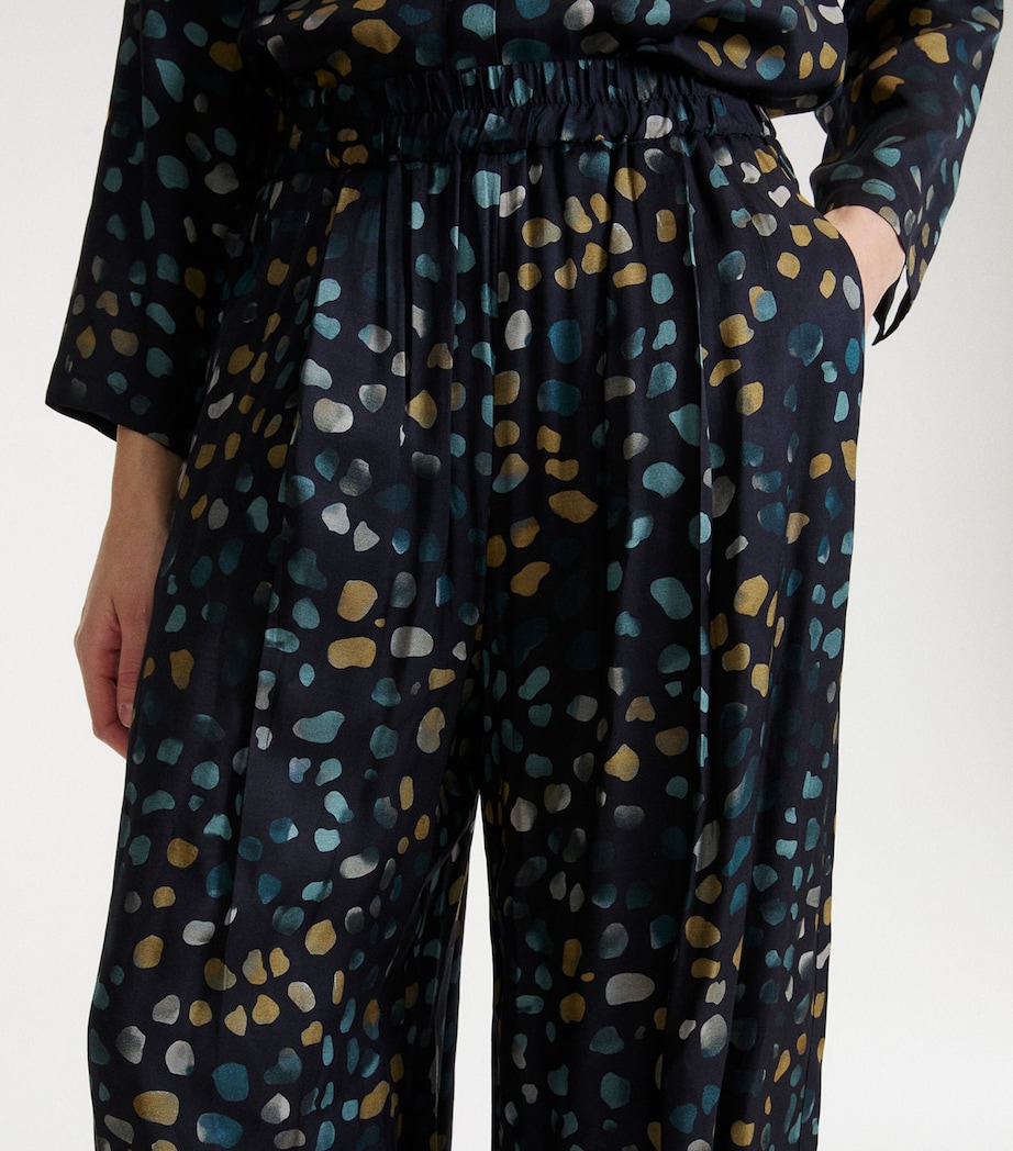 Marella Womens Twill Printed Trousers Navy Image 5