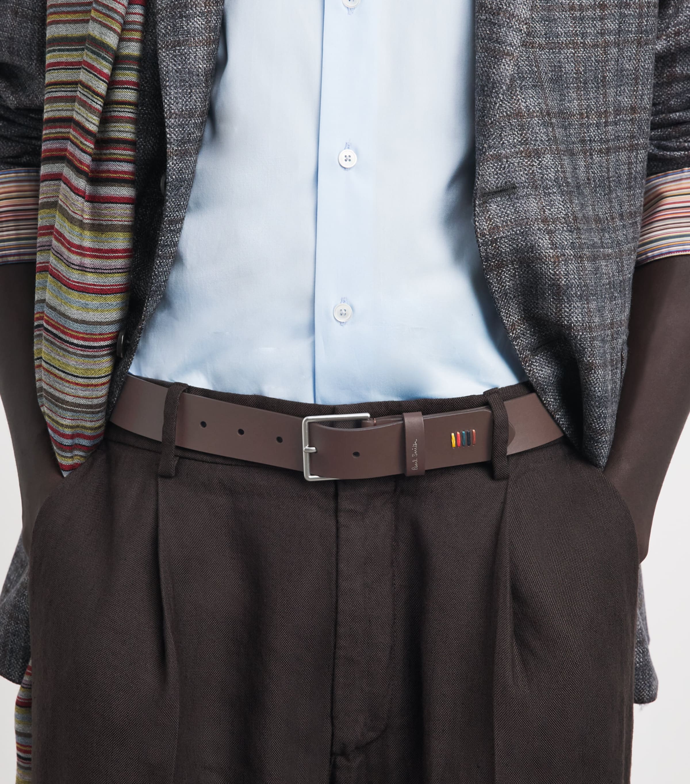 Paul Smith Leather Signature Stripe Stitch Belt Image 2
