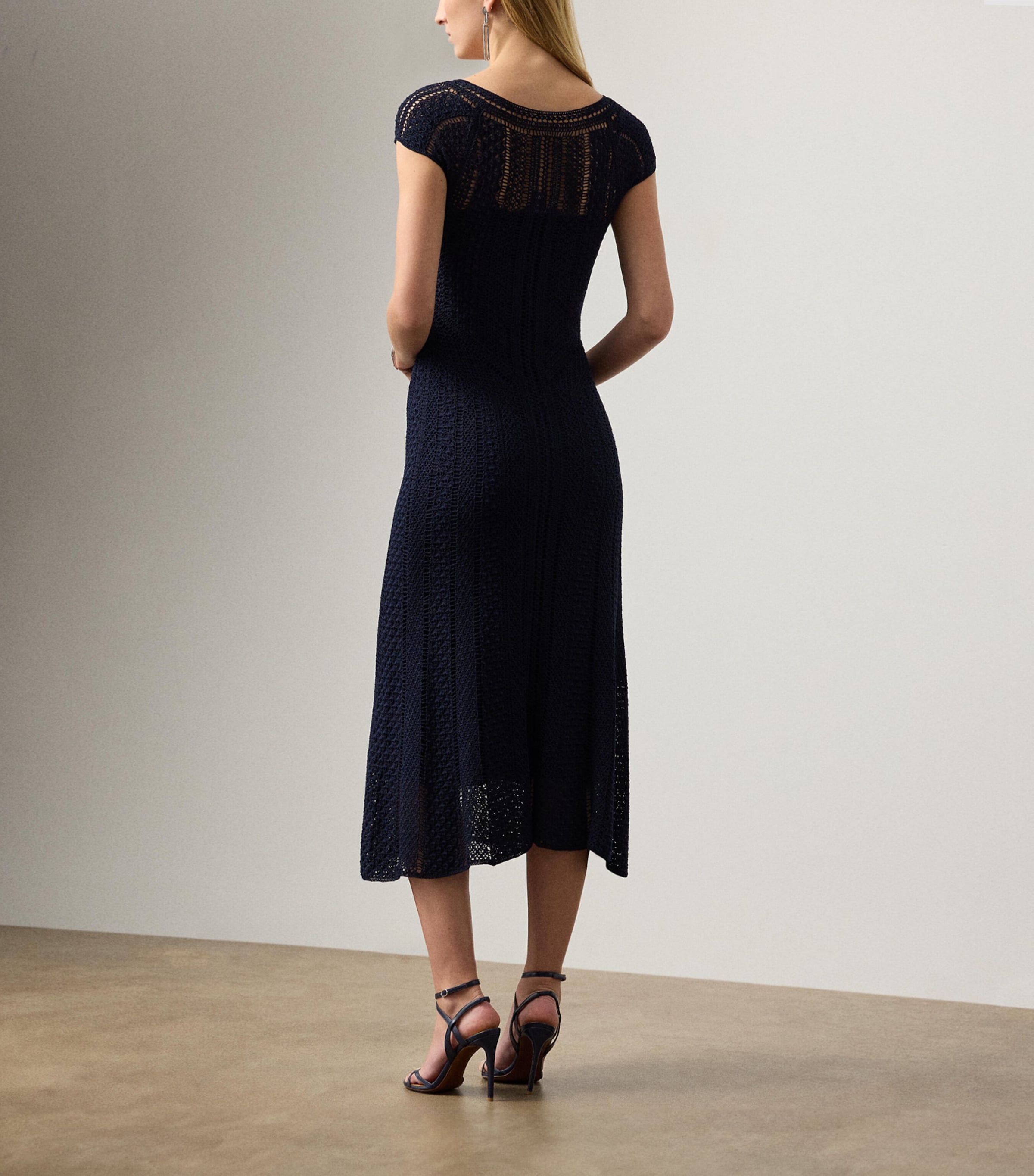 Silk Crosley Midi Dress NAVY-410 Image 3
