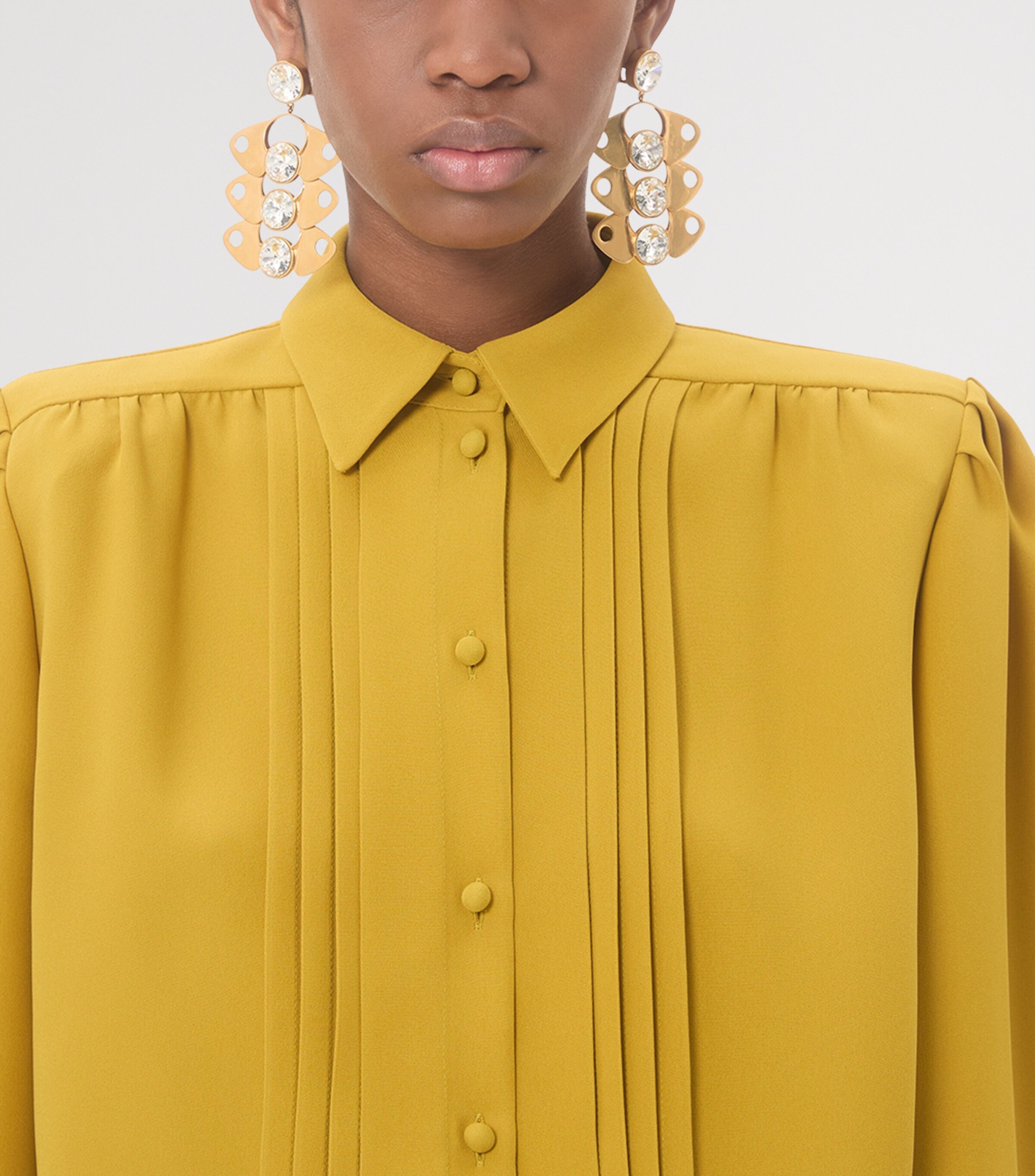 Valentino Womens Silk Pleated Shirt Image 7