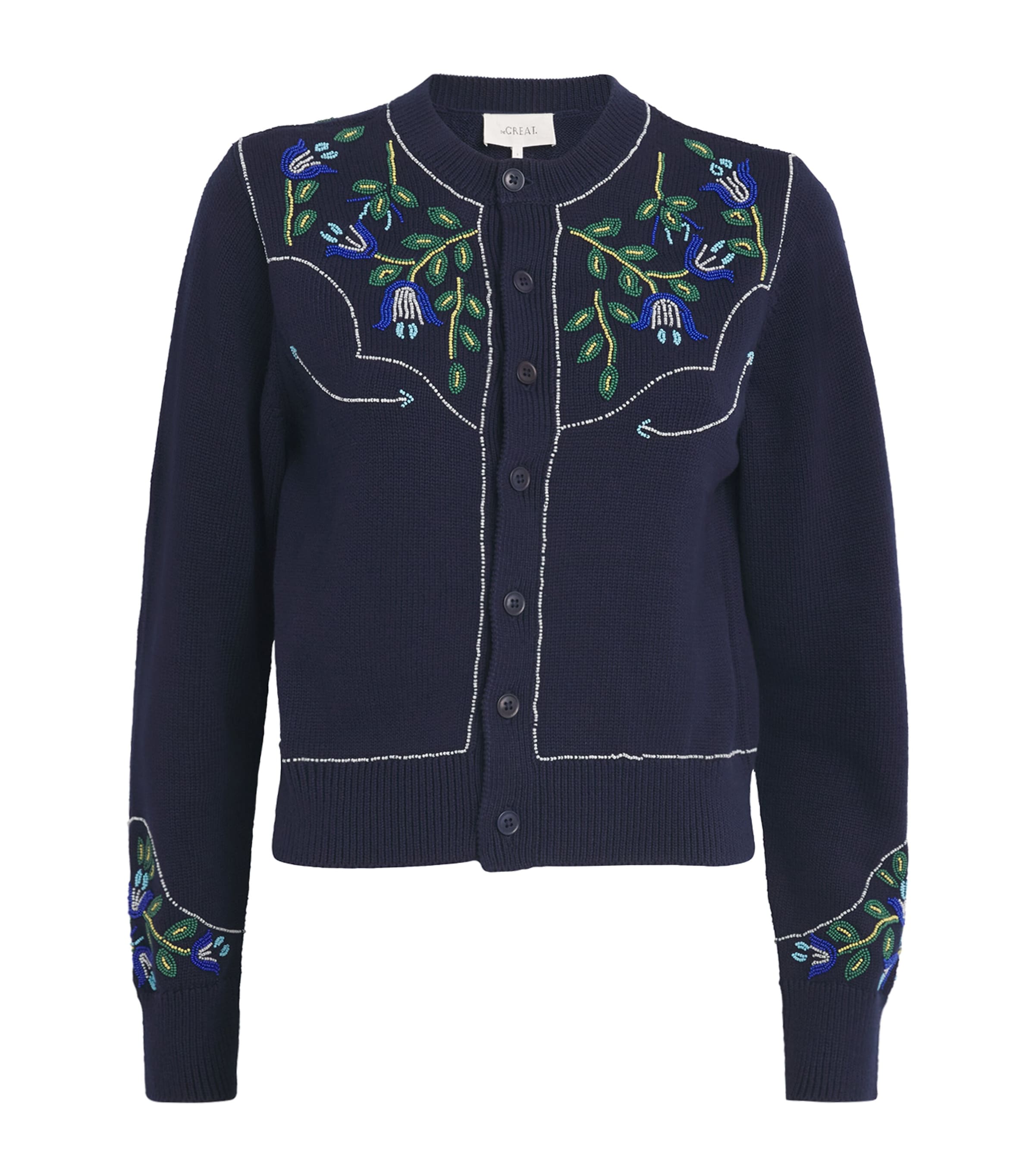 The Great Cotton Beaded The Western Cardigan