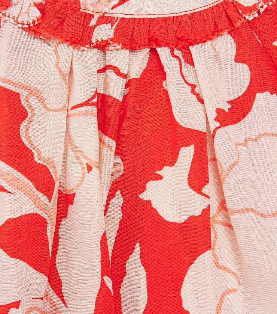 Poupette St Barth Kids Printed Cleo Top (4-10 Years) Coral Palm Beach Image 4