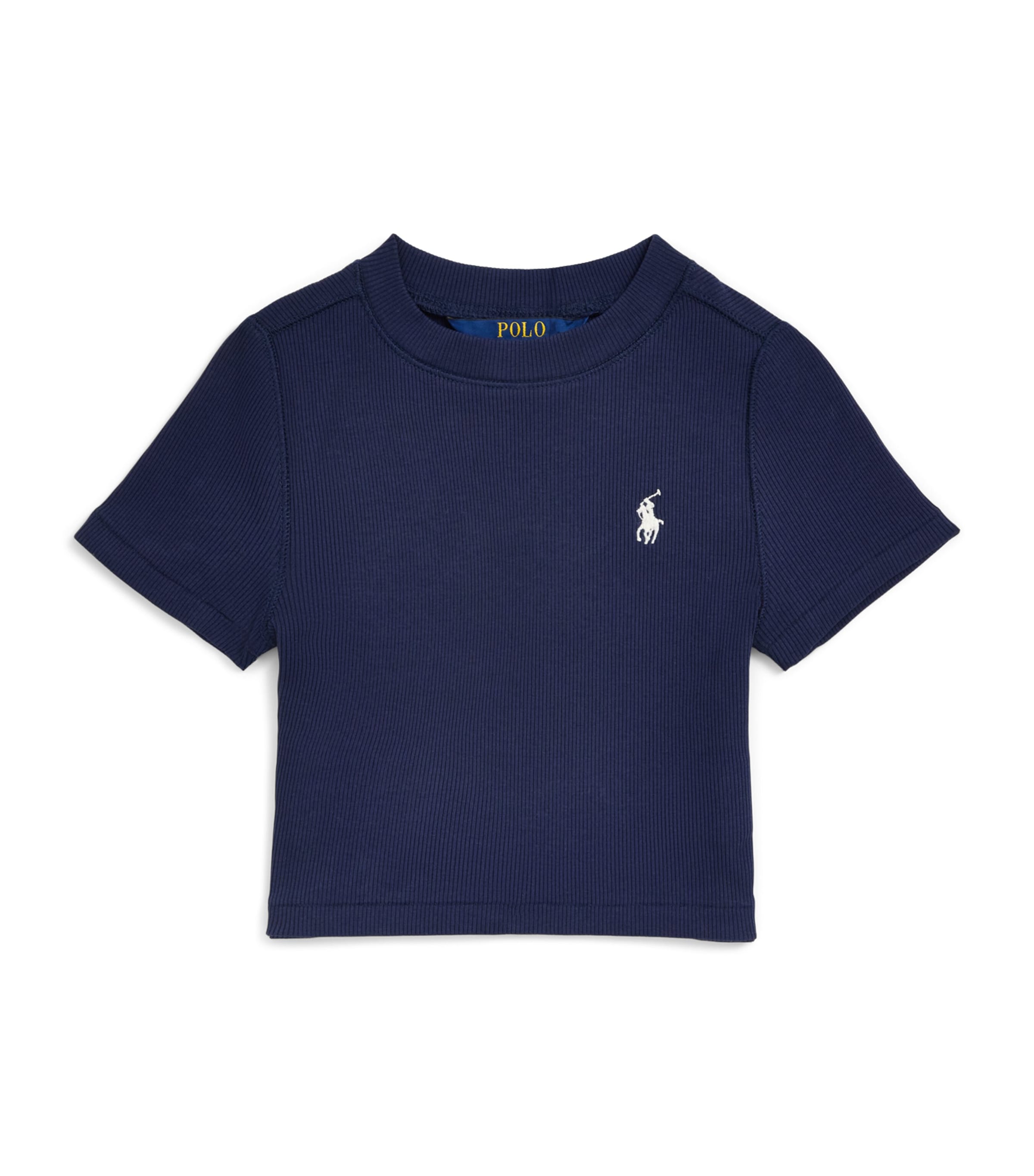 Ralph Lauren Kids Ribbed Boxy T-Shirt (6-14 Years) Refined Navy Image 1
