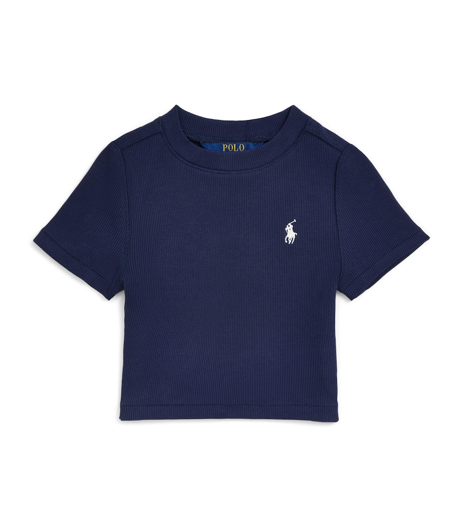 Ralph Lauren Kids Ribbed Boxy T-Shirt (6-14 Years) Refined Navy Image 1