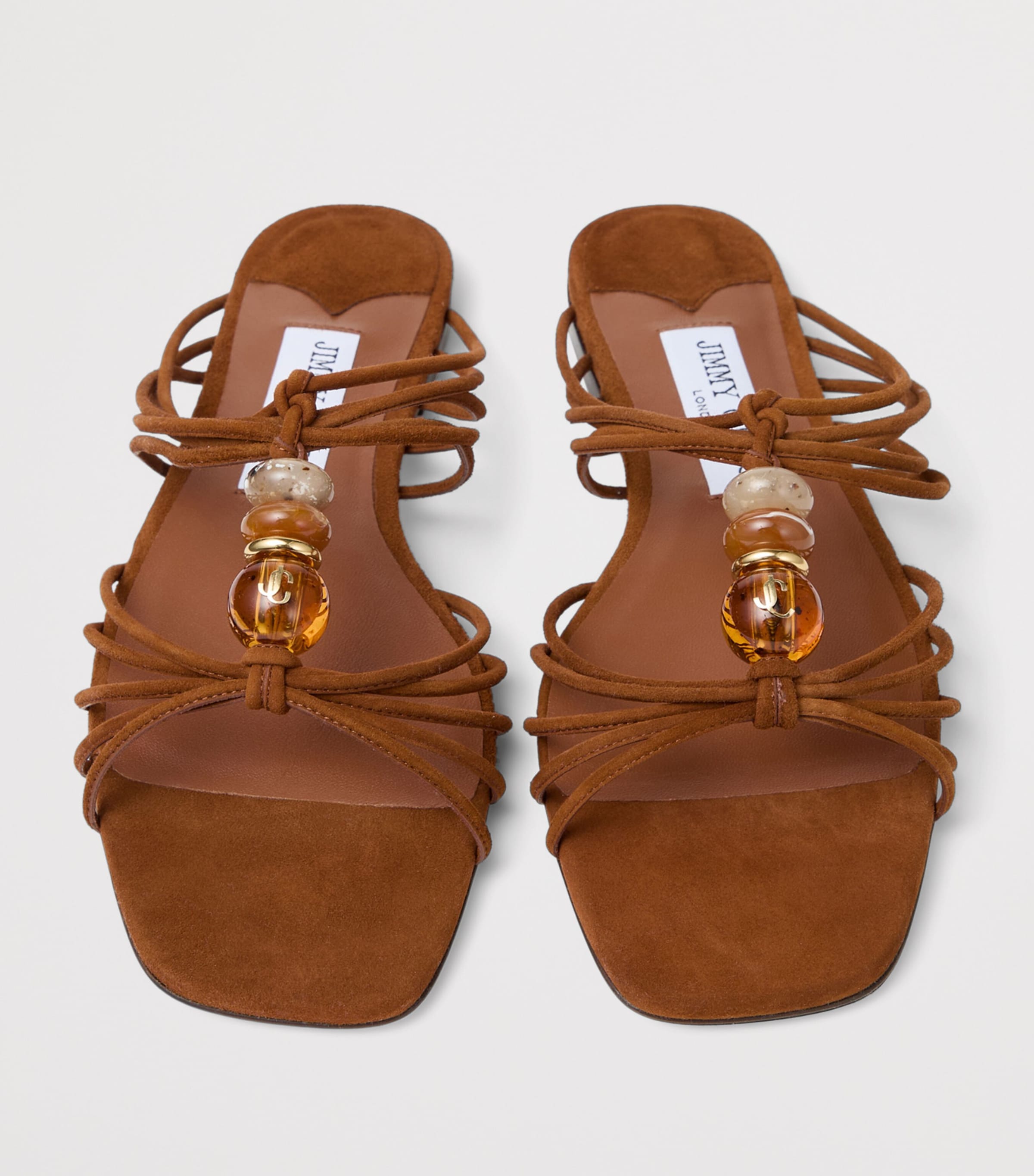 Jimmy Choo Lova Leather Flat Mules Tan Mix Image 4