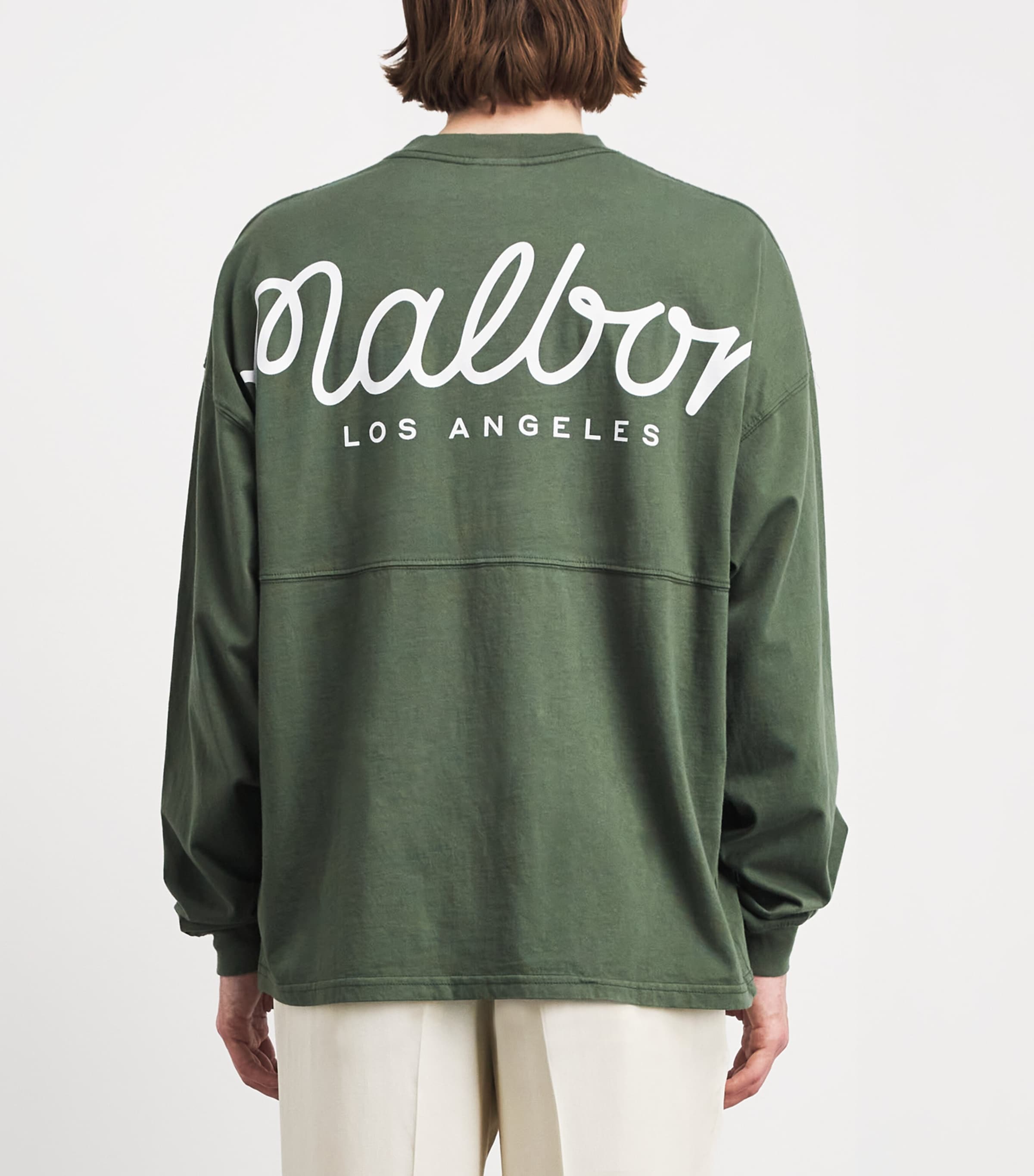 Malbon Mens Cotton Horizon Long-Sleeve T-Shirt Olivine Image 5