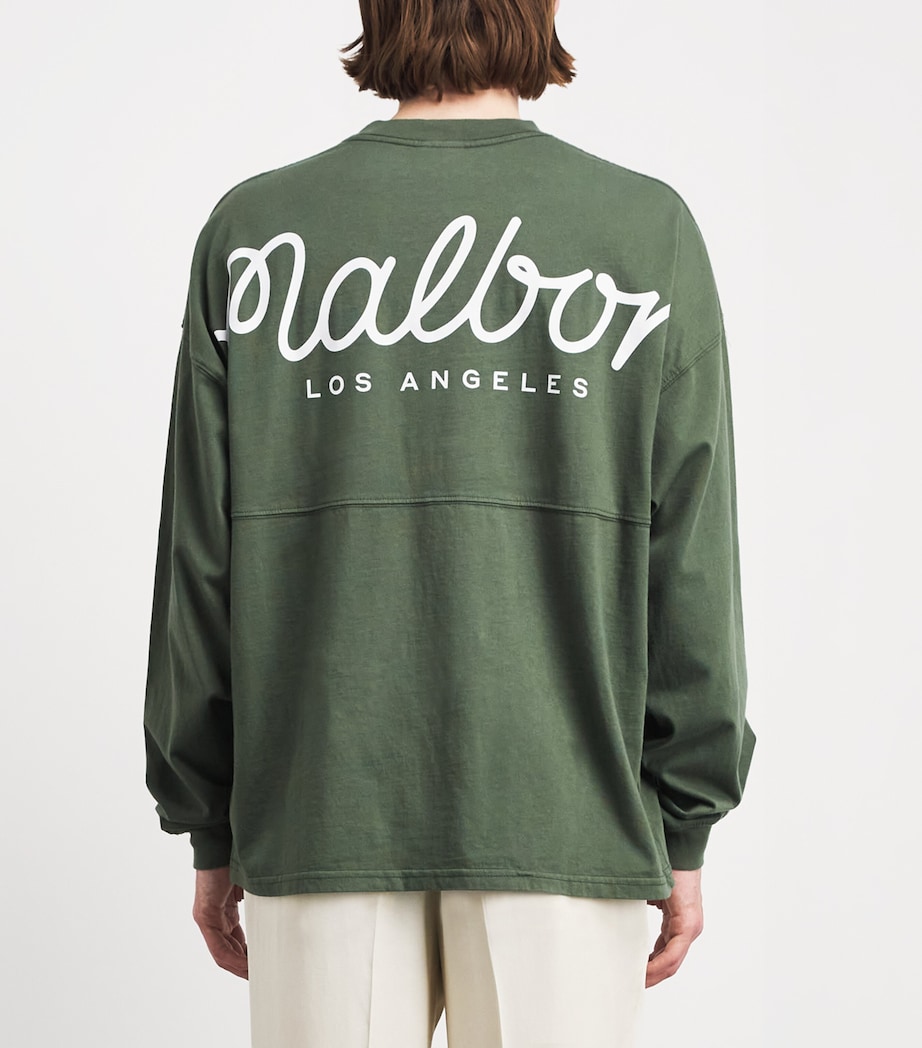 Malbon Mens Cotton Horizon Long-Sleeve T-Shirt Olivine Image 5