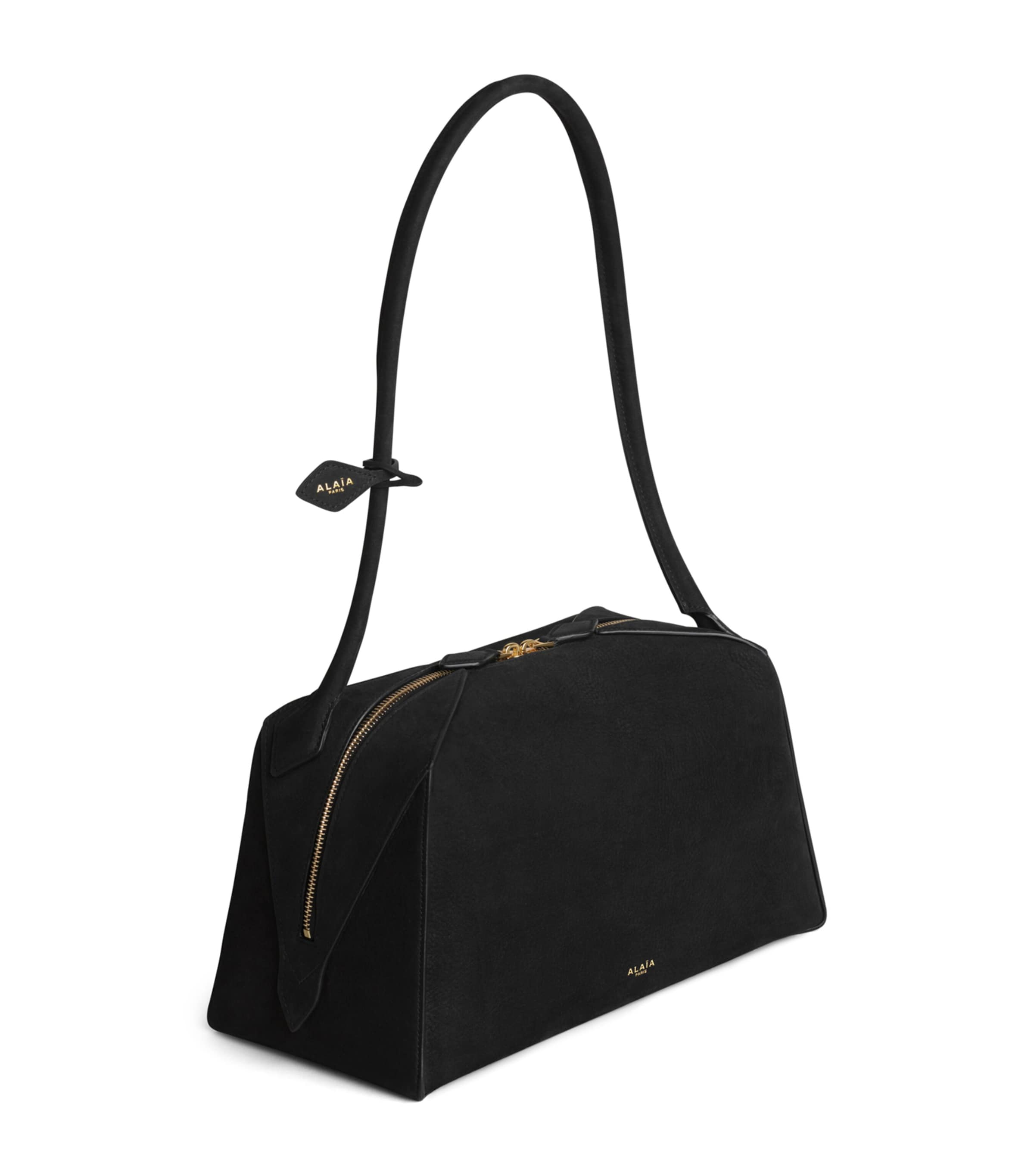 Alaïa Nubuck Leather Le Bouledogue Shoulder Bag Rouge Grenat Image 3