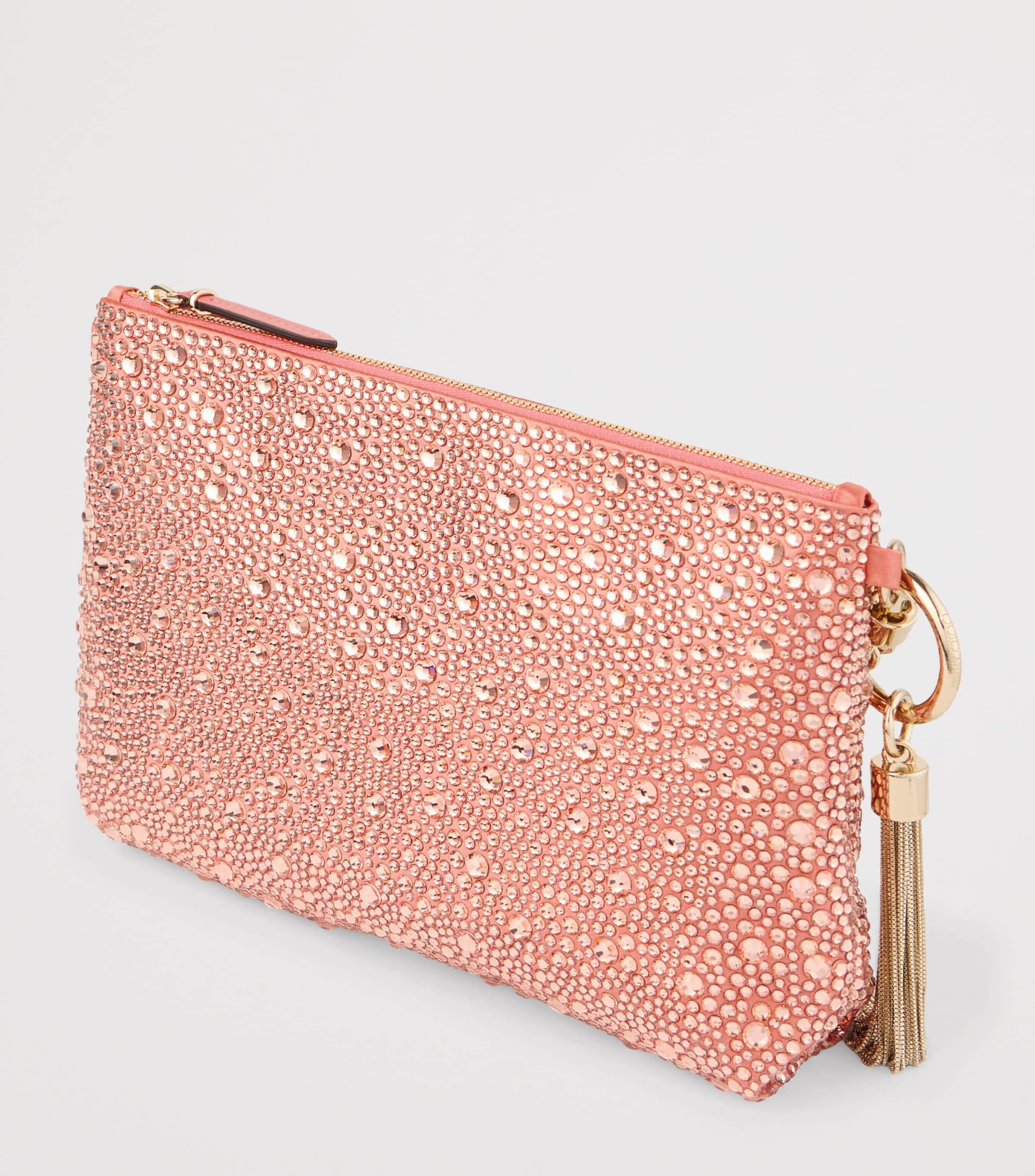 Jimmy Choo Callie Satin Embellished Clutch Bag Grapefruit/light Gol Image 2