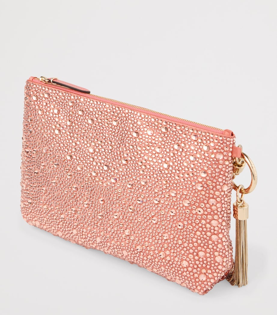 Jimmy Choo Callie Satin Embellished Clutch Bag Grapefruit/light Gol Image 2