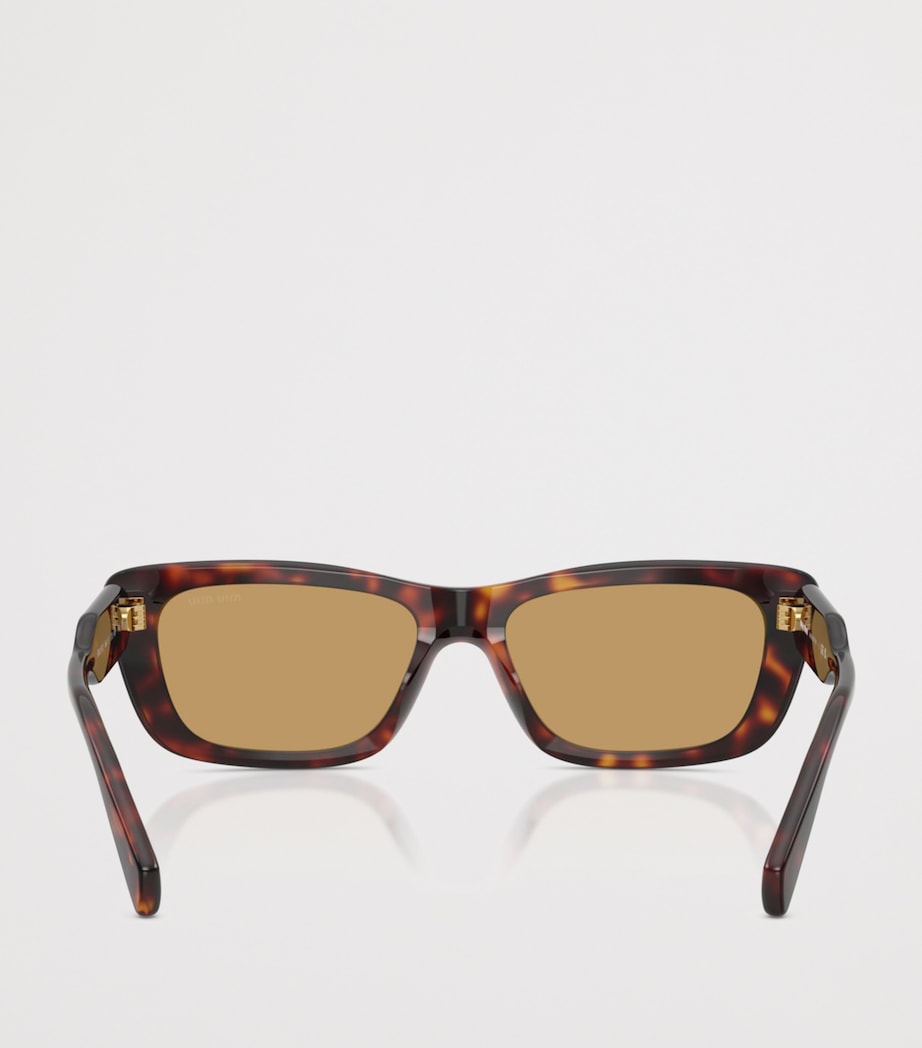 Miu Miu Tortoiseshell Rectangle Sunglasses Brown Image 4