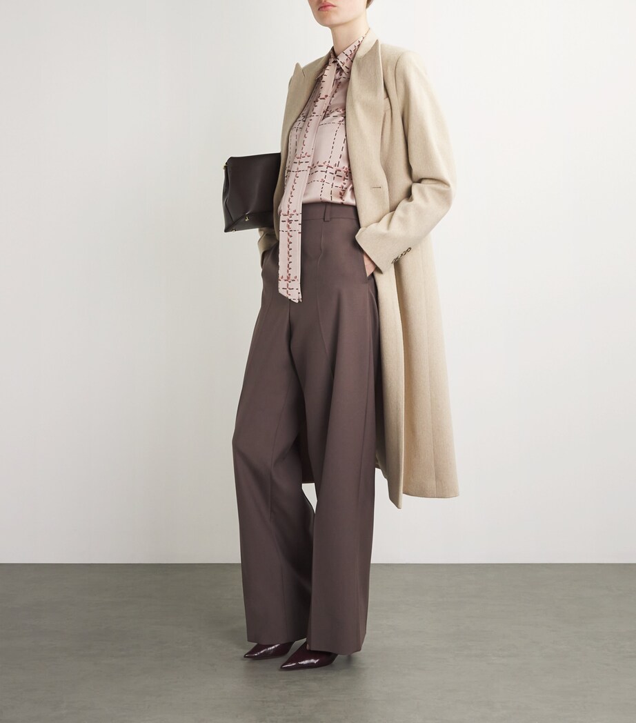 Kiton Womens Silk Check Shirt and Tie Set Powder Pink Image 2