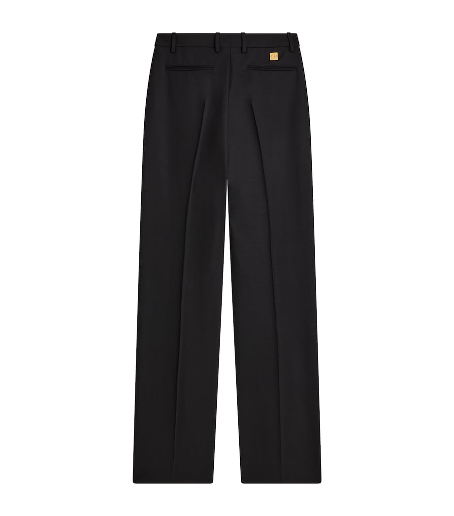 Schiaparelli Womens Virgin Wool Boyfit Trousers Black Image 3
