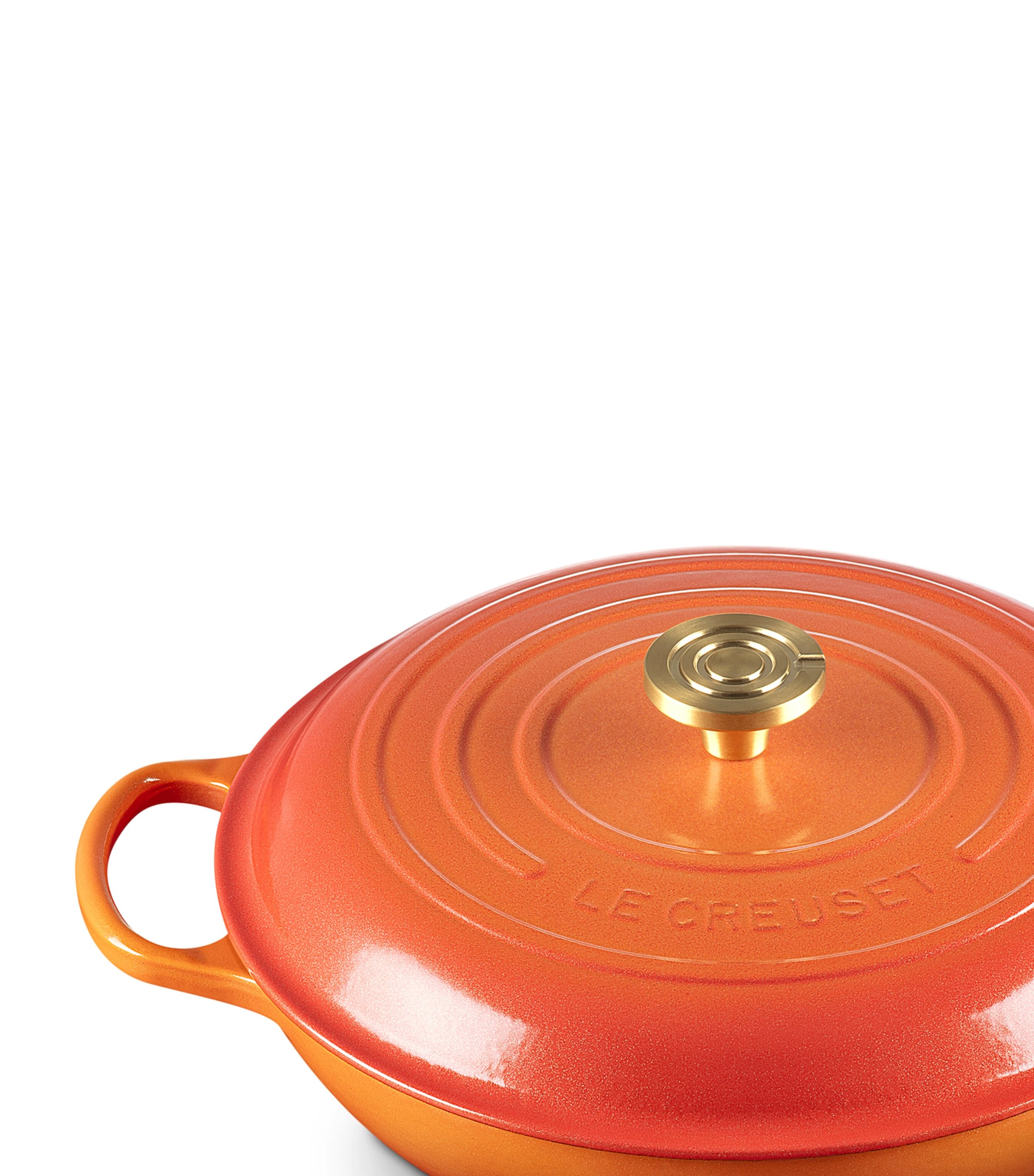 Le Creuset Cast Iron Flamme Dorée Shallow Casserole Dish (30cm) Orange Image 2
