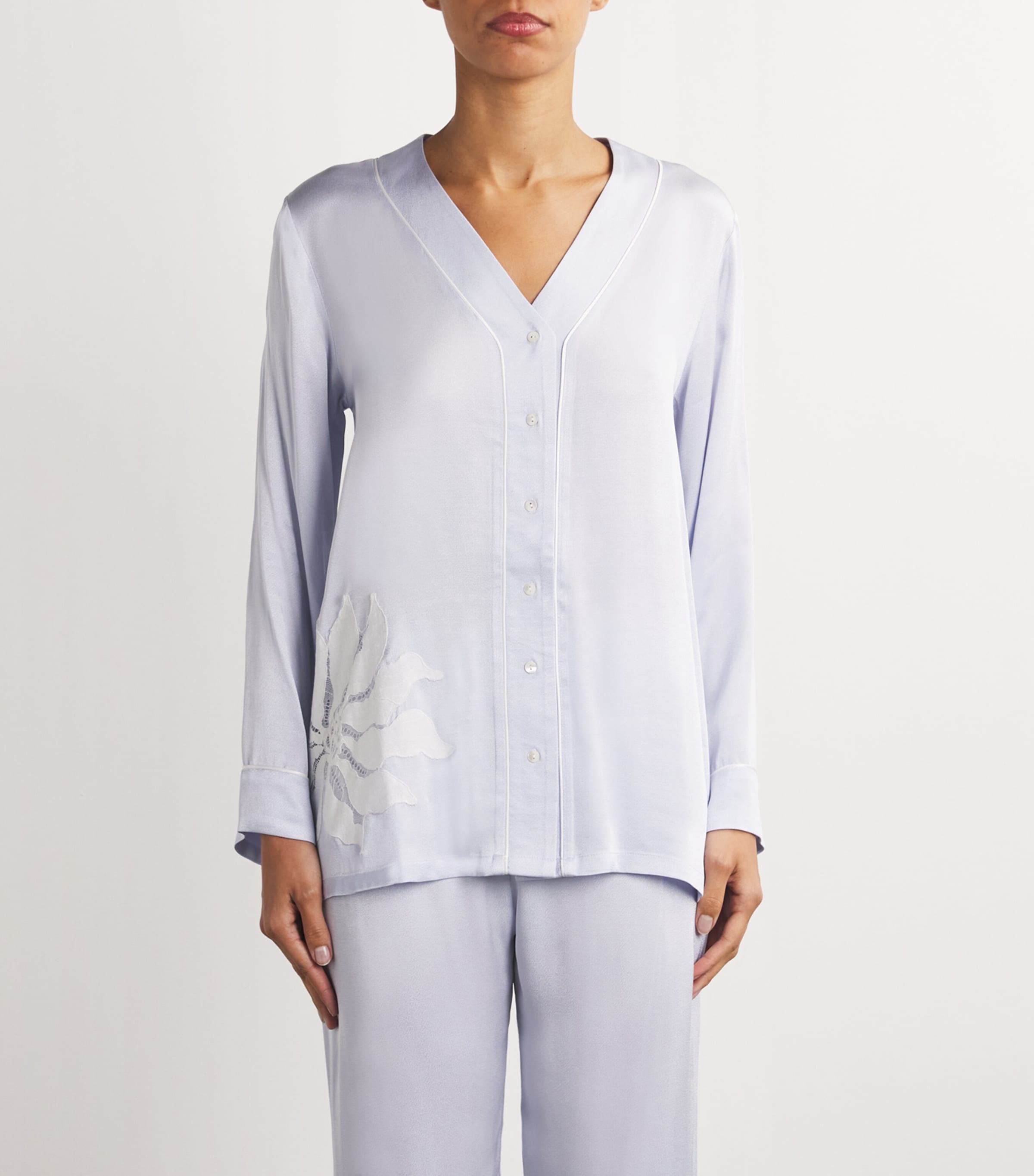 Bocan Womens Belladonna Pyjama Top Ice Blue Image 3
