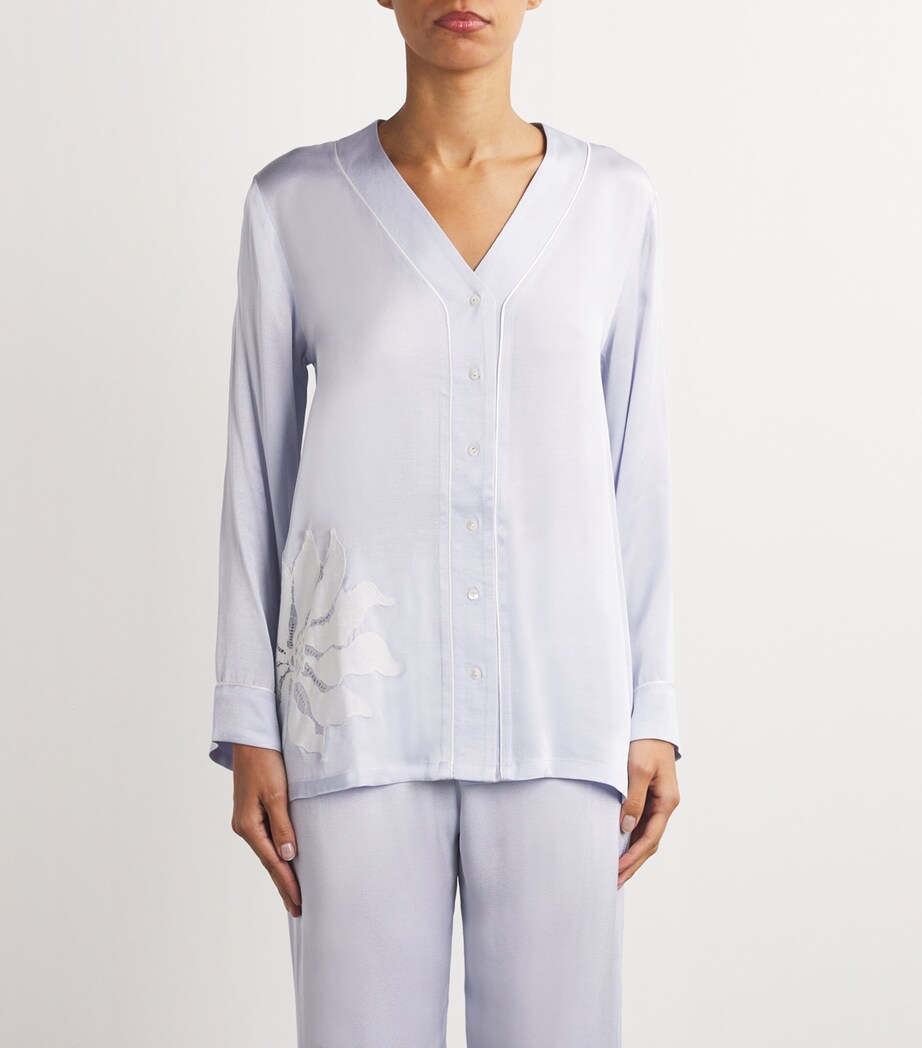 Bocan Womens Belladonna Pyjama Top Ice Blue Image 3