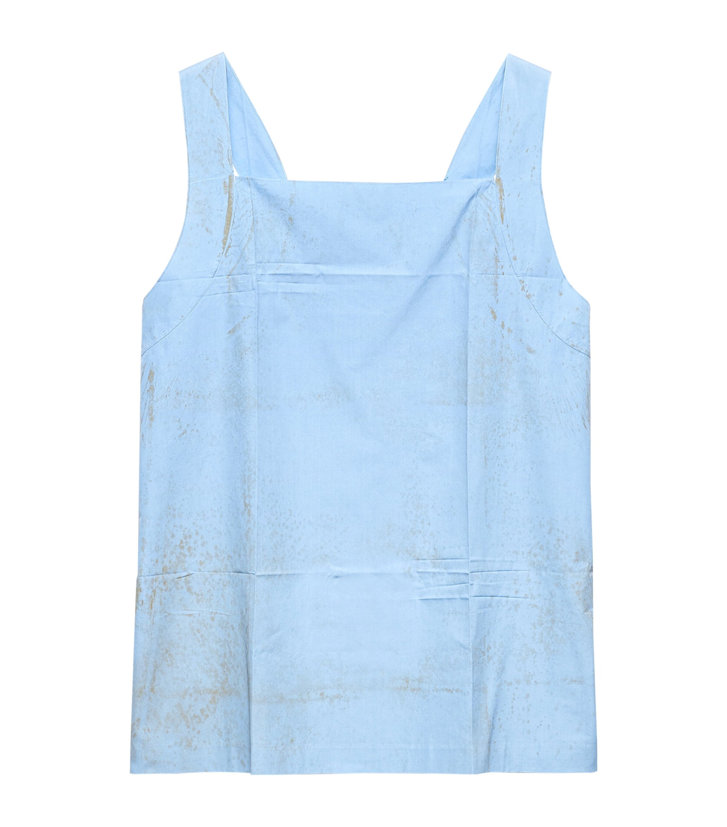 Prada Mens Cotton Square-Neck Top Light Blue Image 1