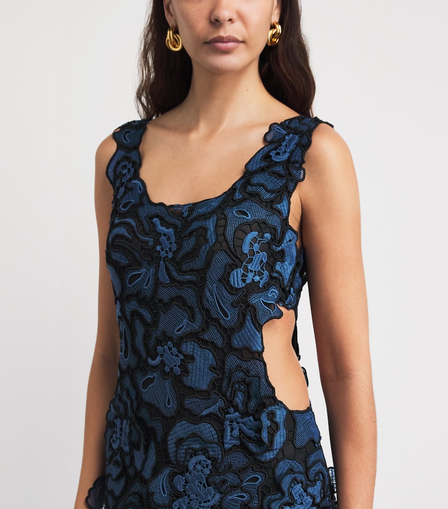 Simkhai Womens Lace Corinna Midi Dress Dark Indigo Multi Image 3