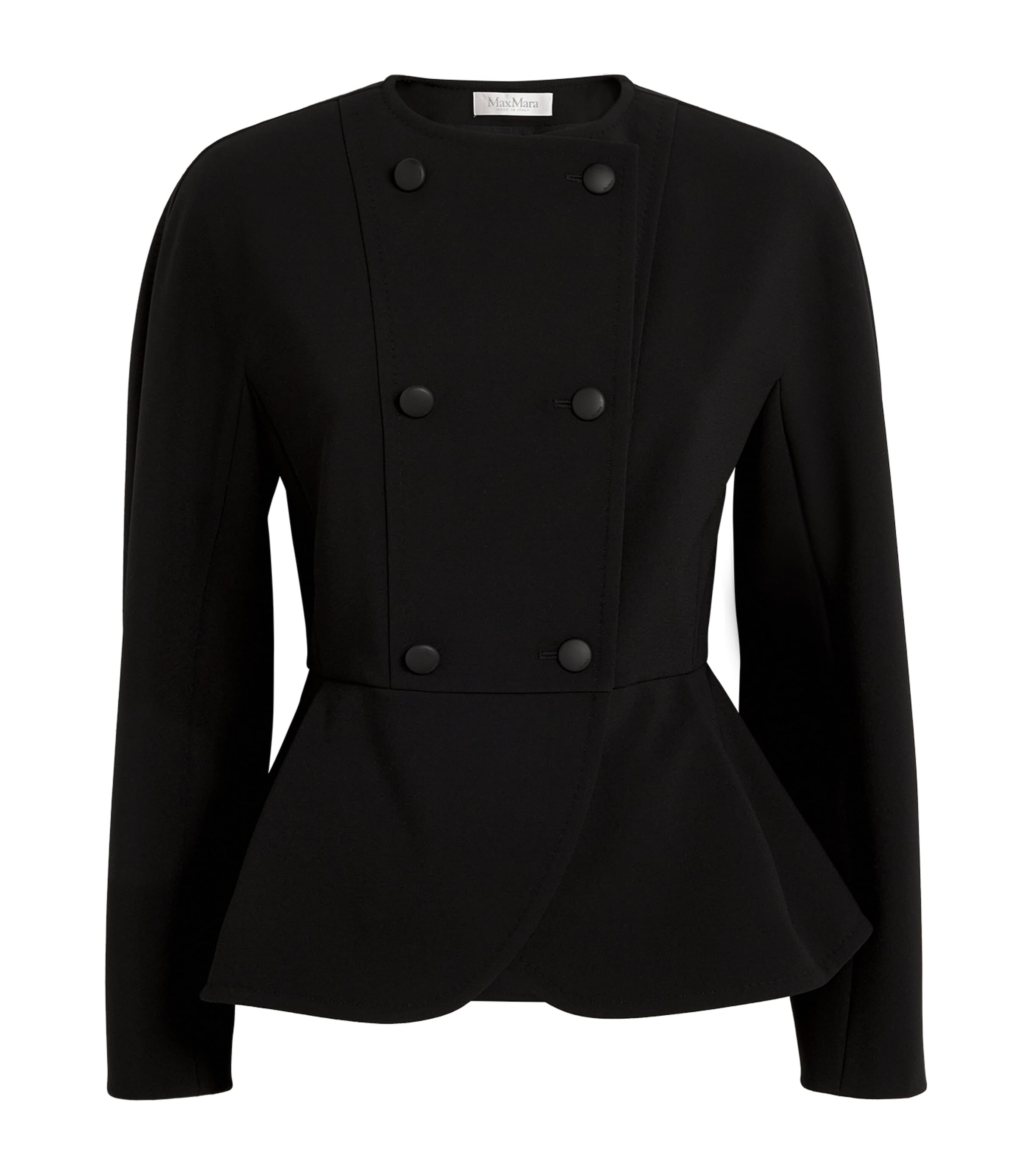 Max Mara Womens Black Seggio Inverted-lapel Regular-fit Woven Jacket In Black