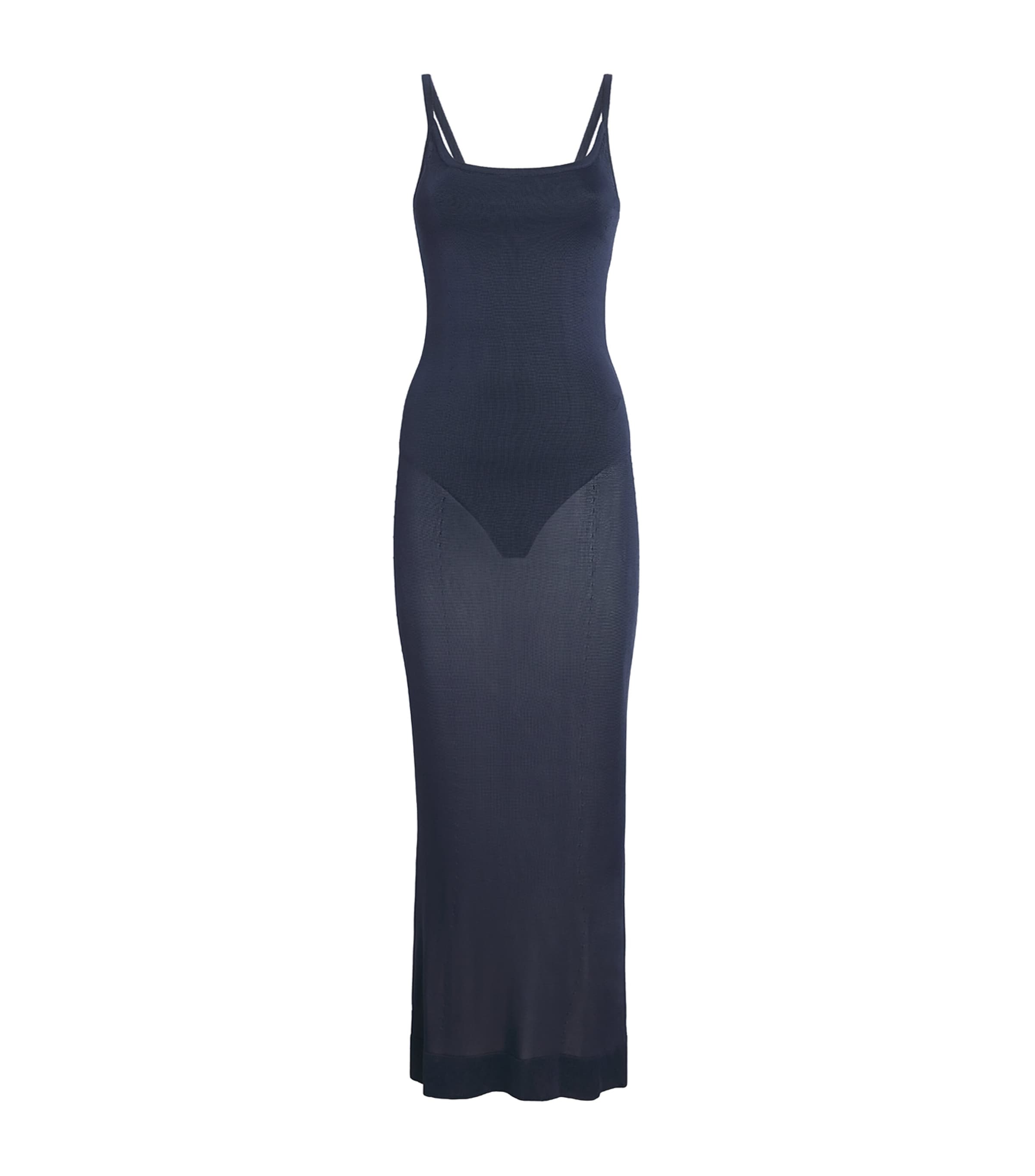Jacquemus Womens Nodo Midi Dress Dark Navy Image 1
