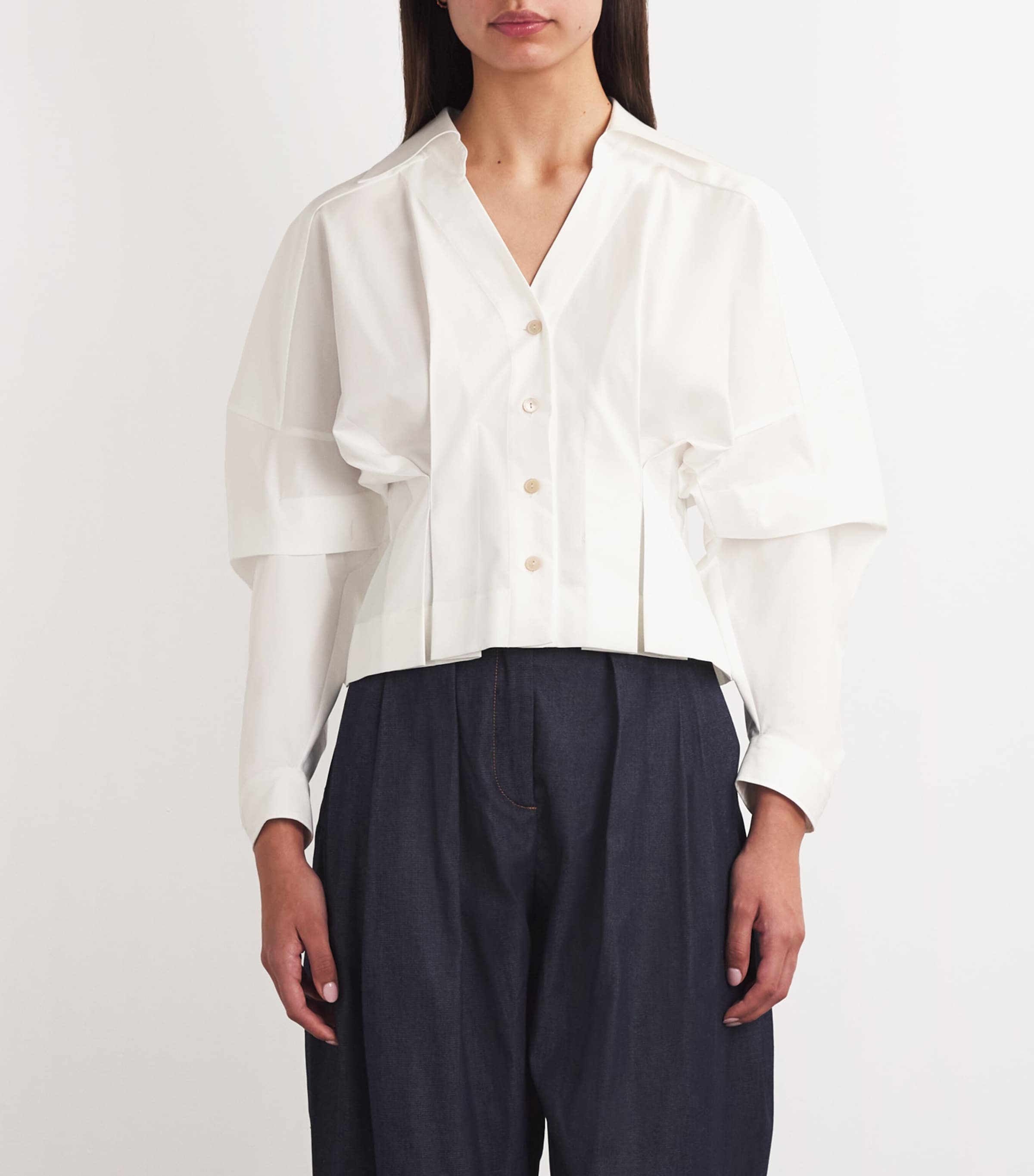 Palmer//Harding Womens Honesty Opens Shirt White Cotton Twill Image 3