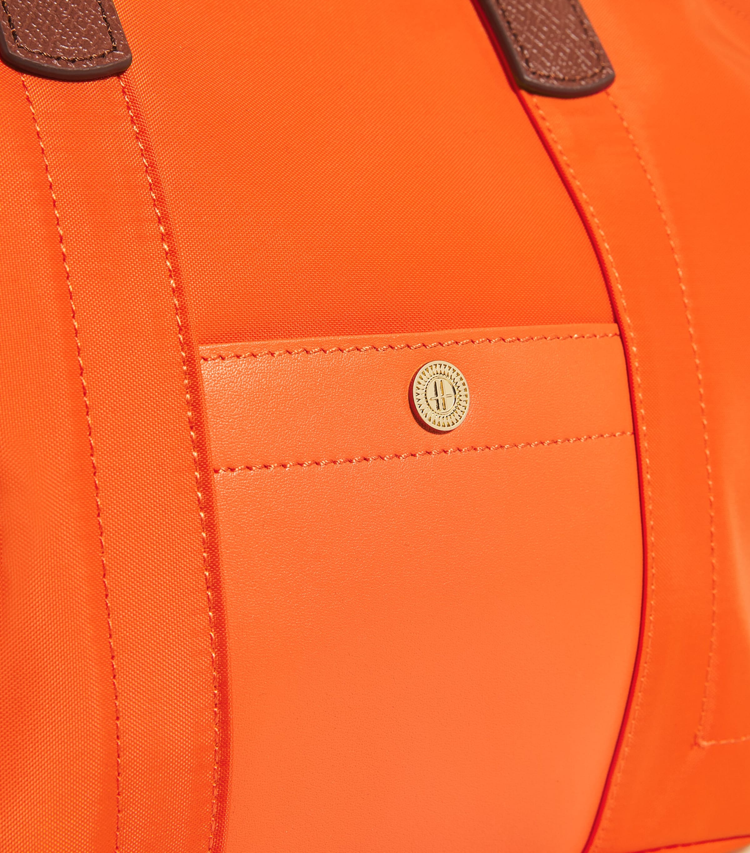 Harrods Grab Nylon Tote Bag Orange Image 6