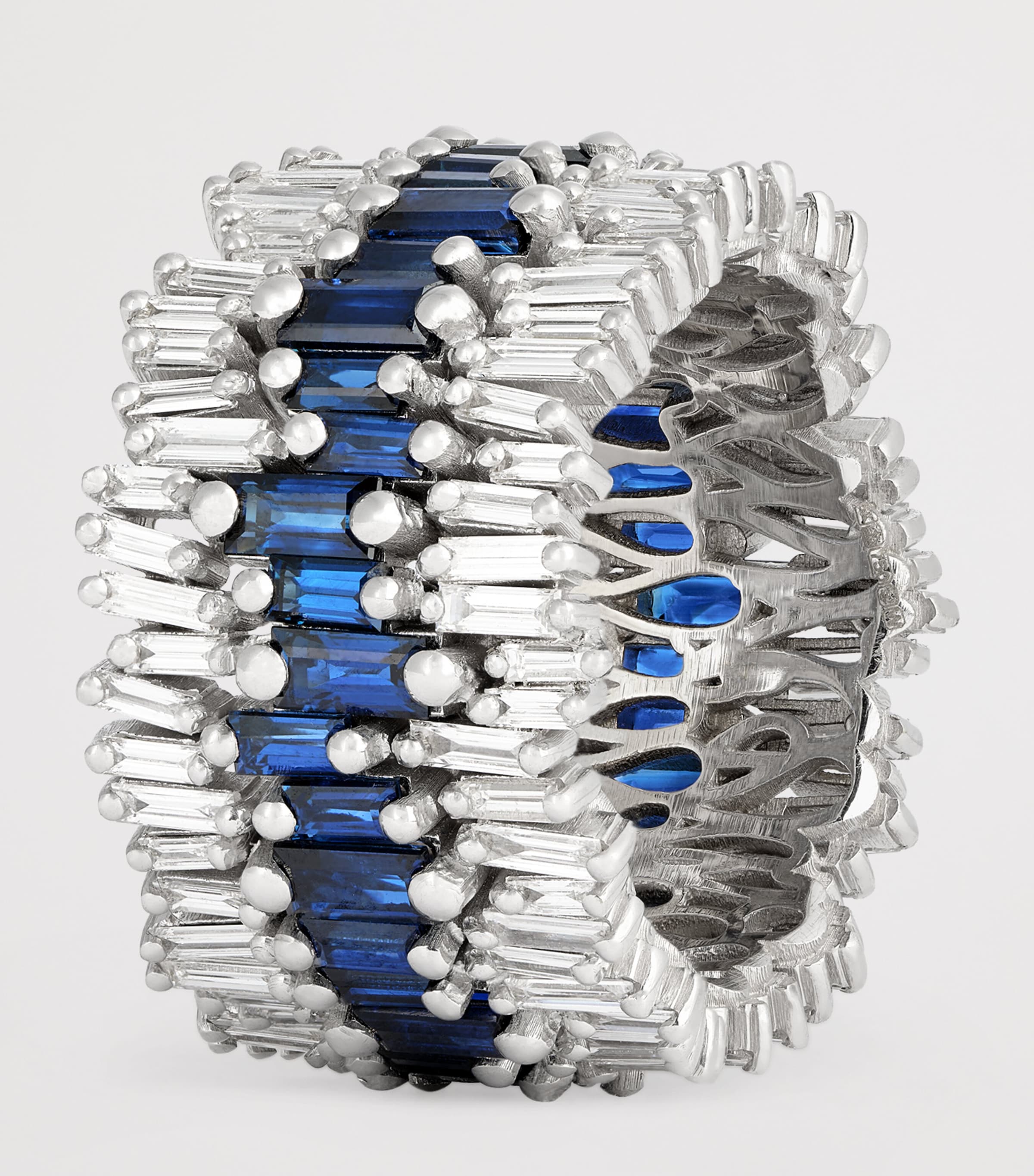 White Gold, Diamond and Sapphire One Of A Kind Ring (Size 6.75) 18K WG/DB Image 5