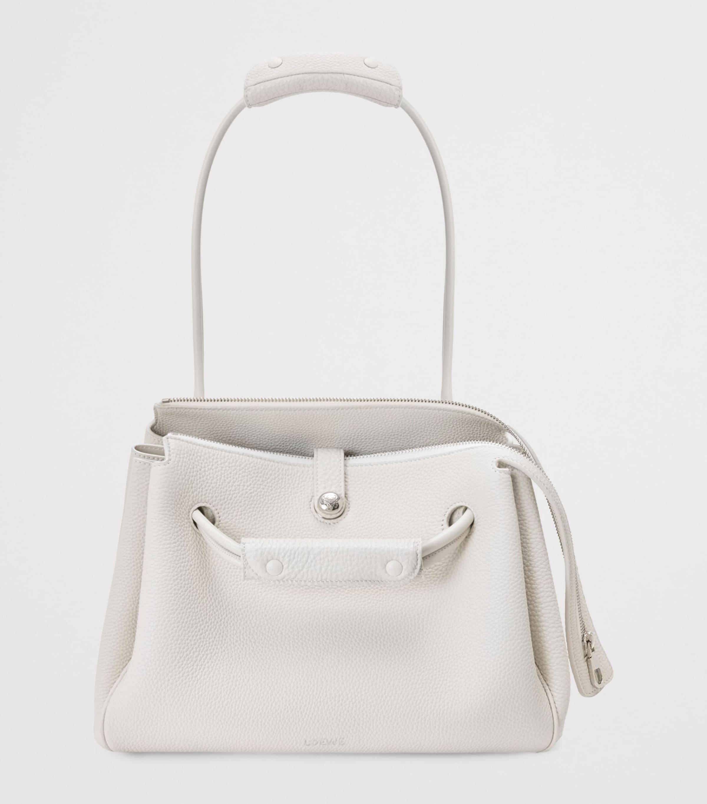 LOEWE Medium Calfskin Madrid Shoulder Bag Soft White Image 2