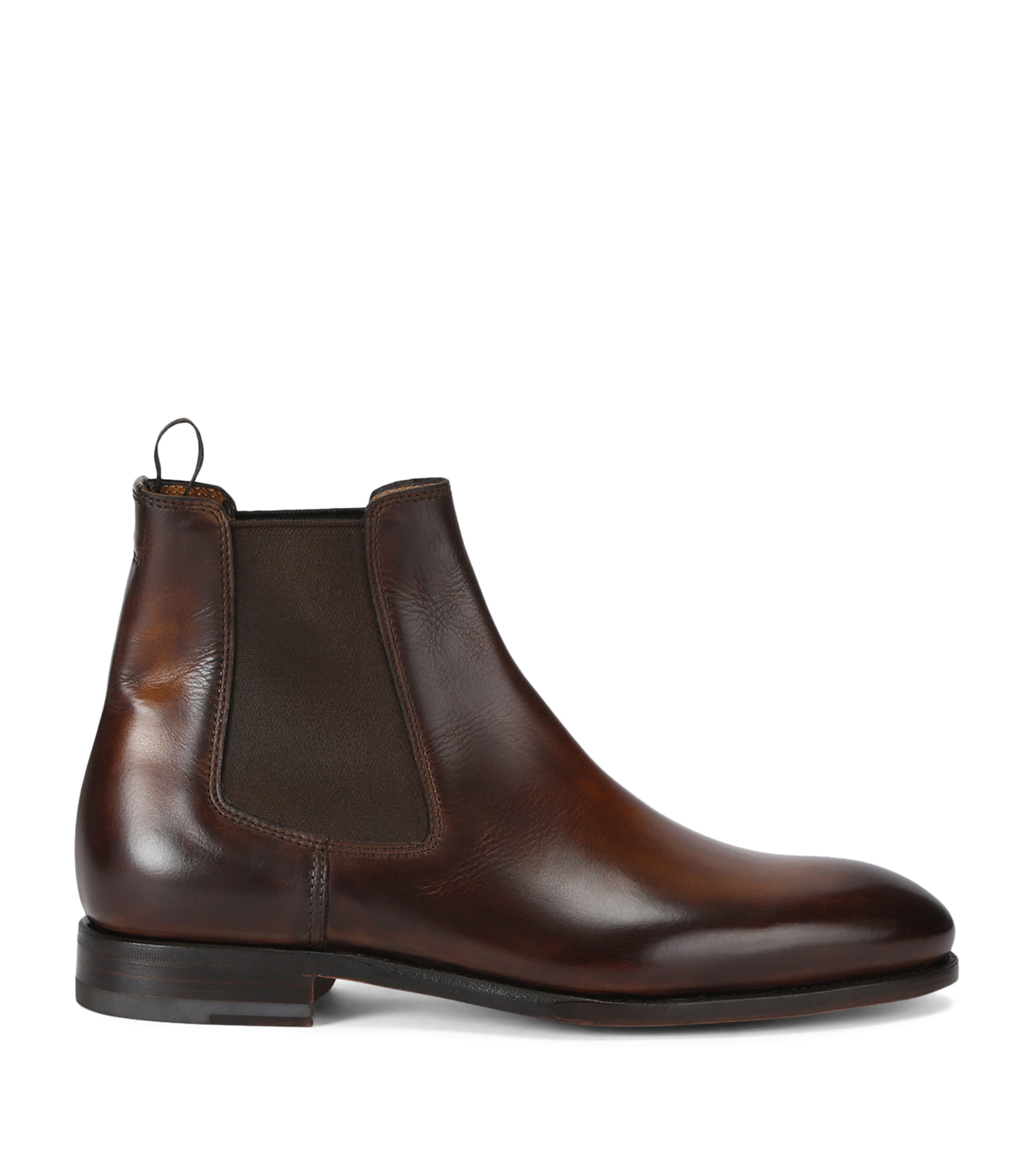 Bontoni Leather Cavaliere Chelsea Boots In Brown