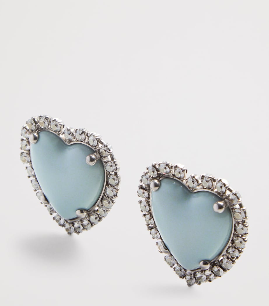 Metal, Resin and Swarovski Crystal Coeur Hyperbole Clip-On Earrings BXL Image 4