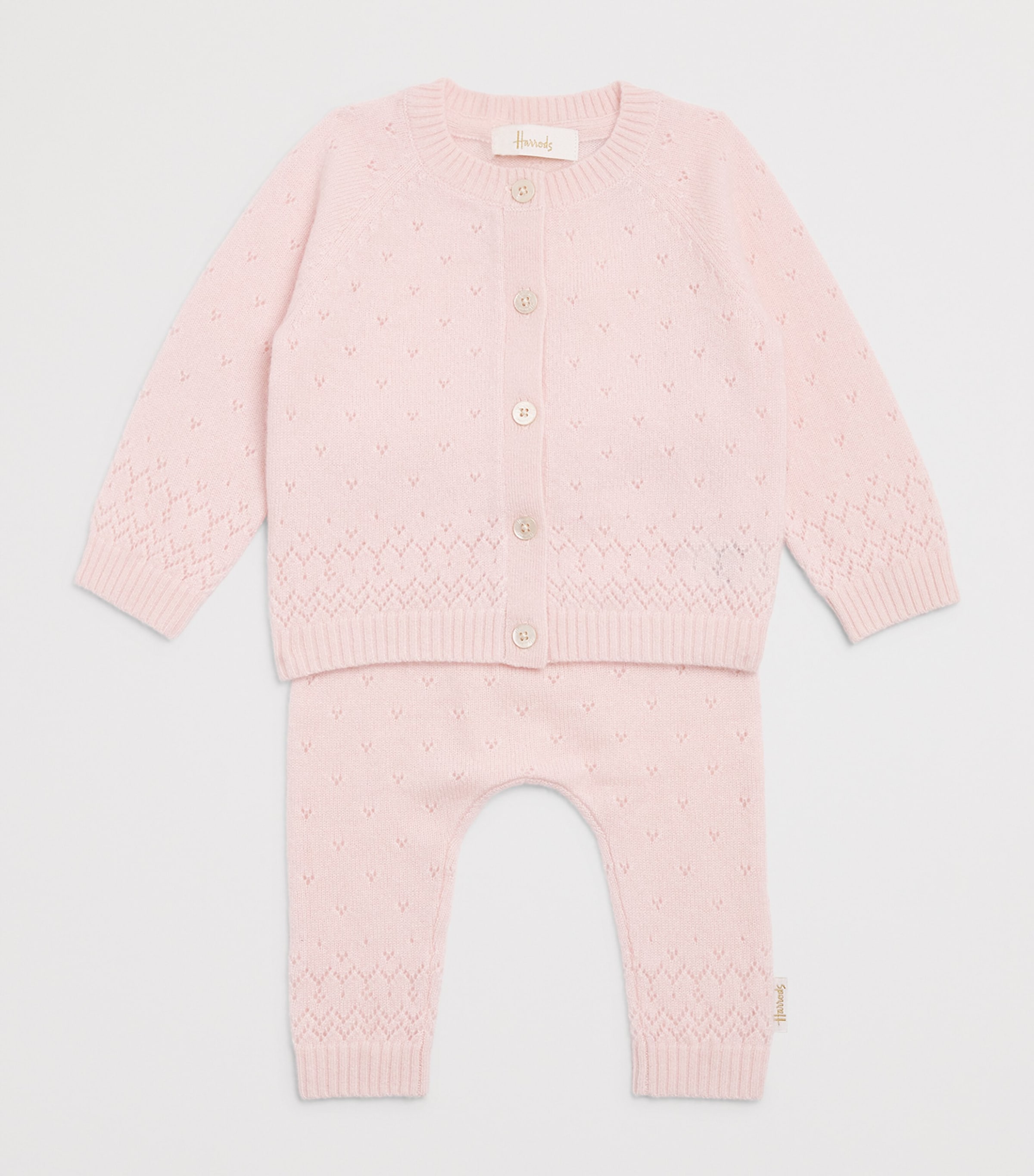 Cashmere Cable-Knit Cardigan (0-18 Months) PINK Image 3