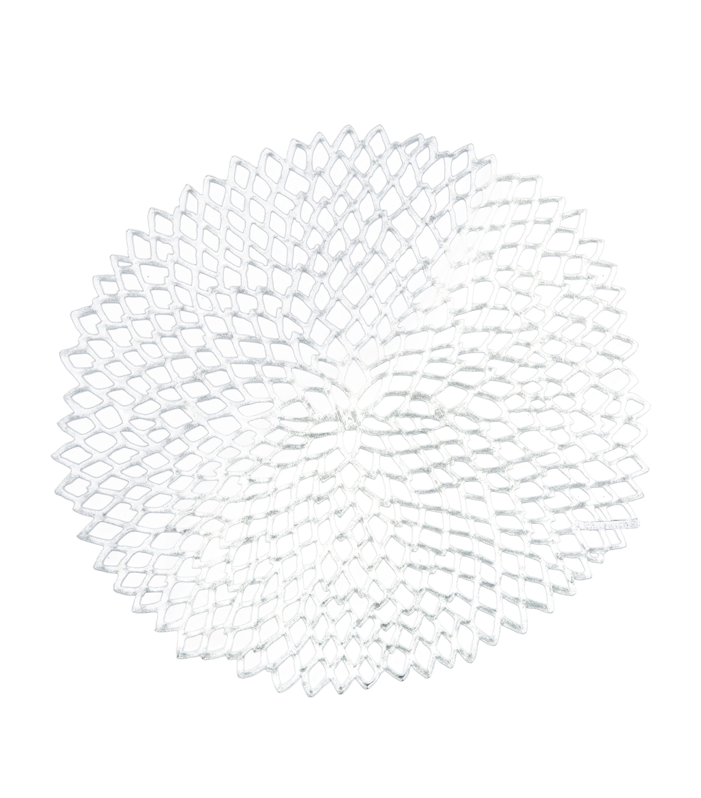Chilewich Dahlia Round Placemat In Silver
