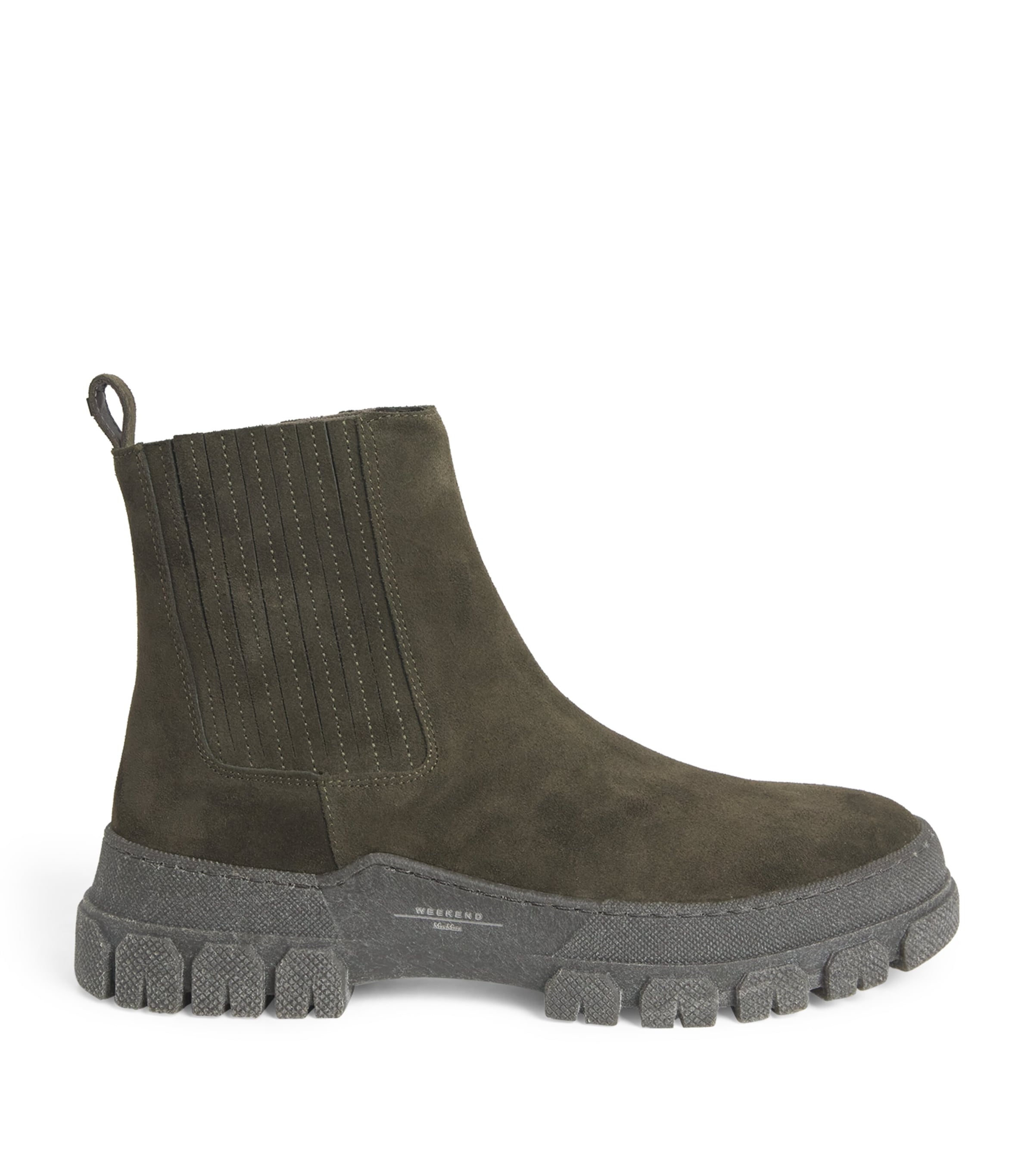 Shop Weekend Max Mara Suede Ankle Boots In Green