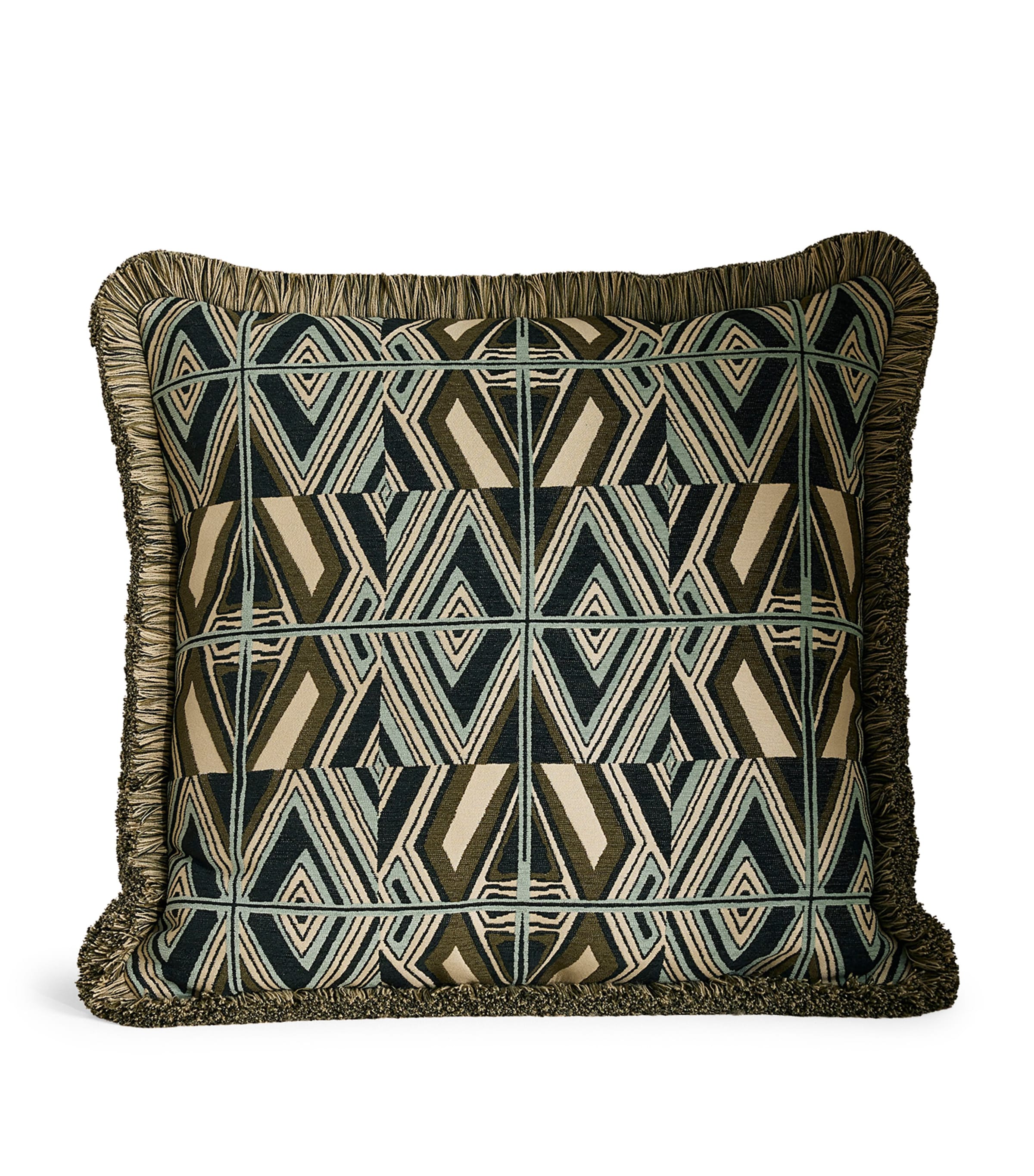 Soho Home Jacquard Aspen Square Cushion (50cm x 50cm) Olive Image 1
