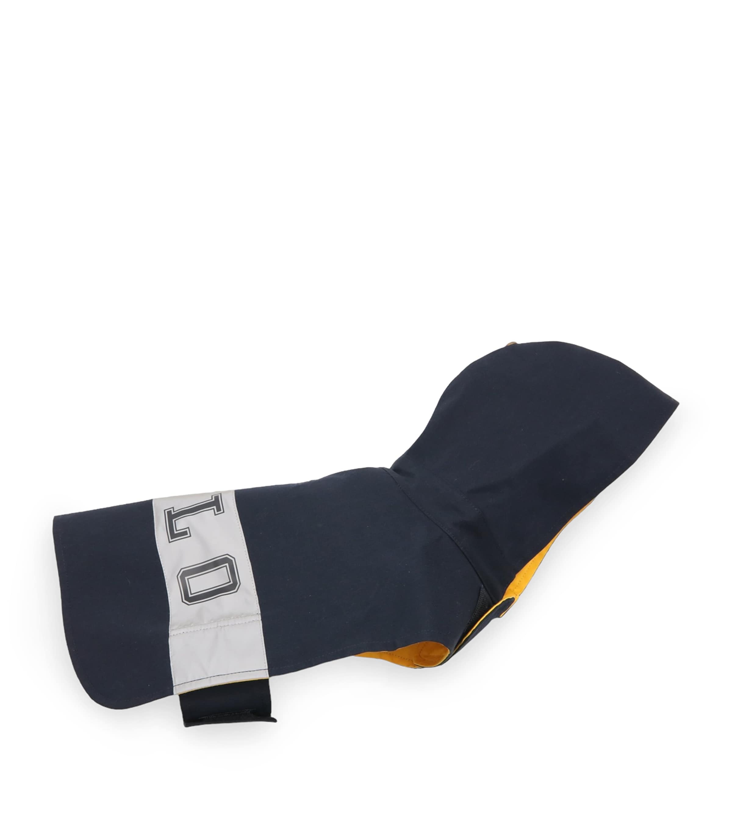 Canvas Hooded Polo Dog Raincoat (M) NAVY/GOLD BUGLE Image 3
