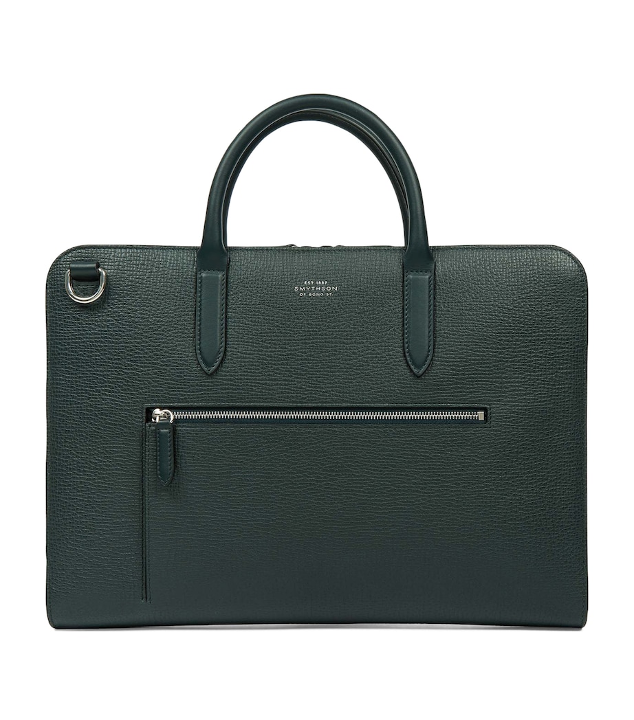 Ludlow Calf Leather Ultra Slim Briefcase BOTTLE GREEN Image 1