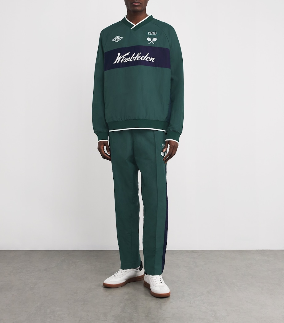 x Wimbledon Shell Track Pants MOSS AGATE/RFND NVY Image 2