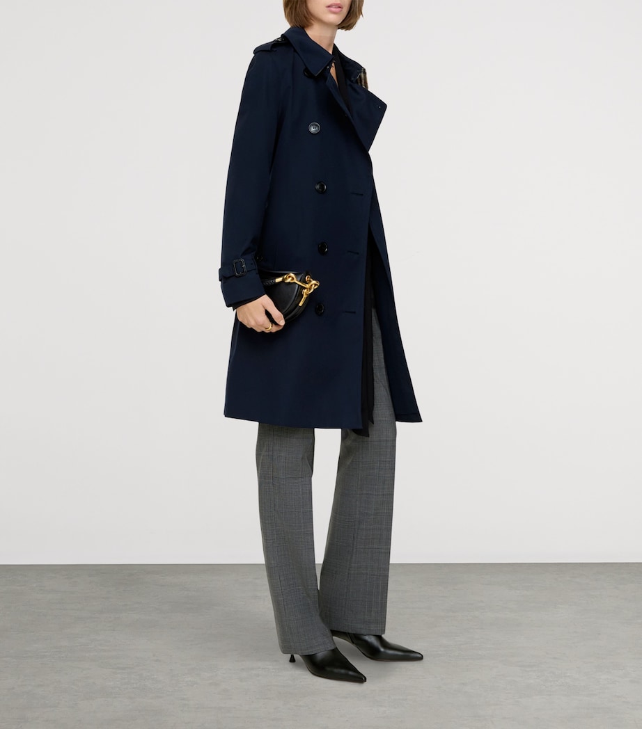 Burberry Womens Gabardine Kensington Heritage Trench Coat Coal Blue Image 5