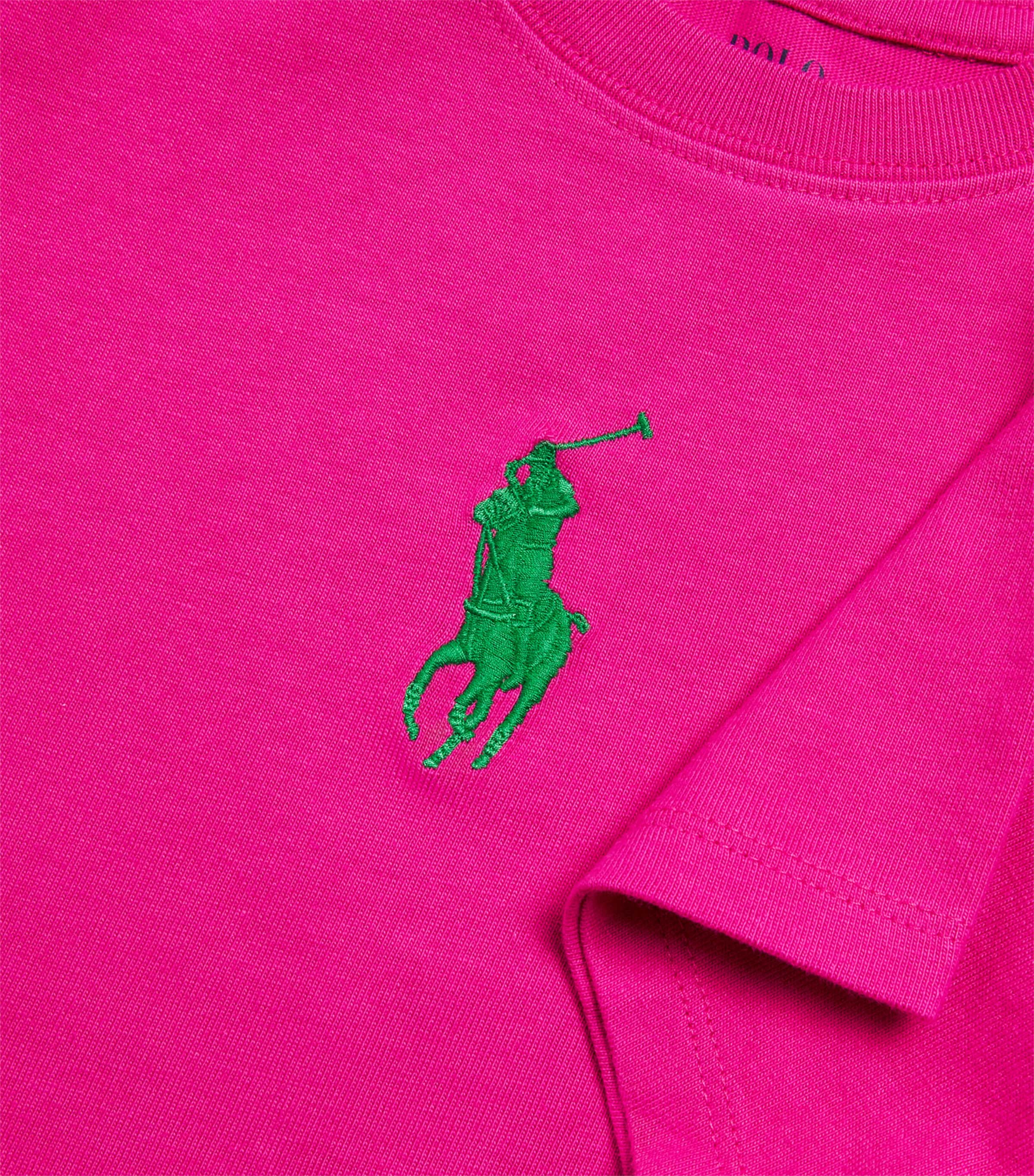 Cotton Polo Pony T-Shirt (7-14 Years) COLGE PINK Image 3